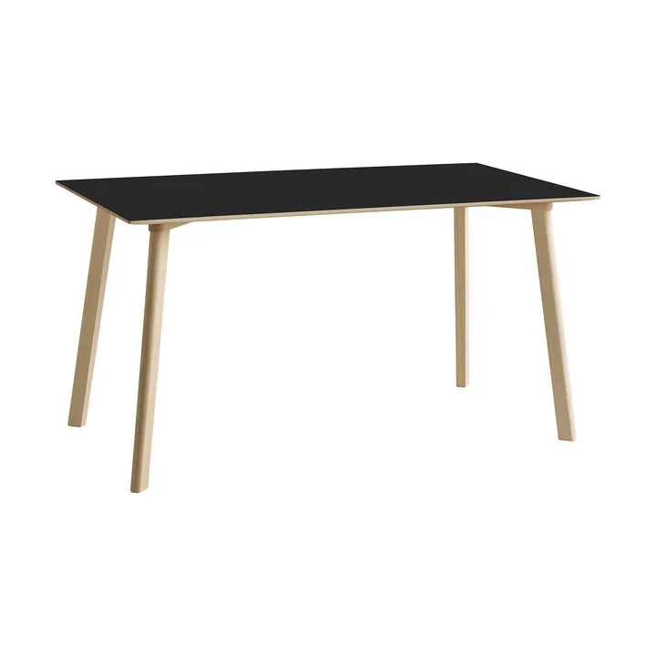 Mesa CPH210 Deux 2.0, 75×140 cm - Laminado negro-haya sin tratar - HAY