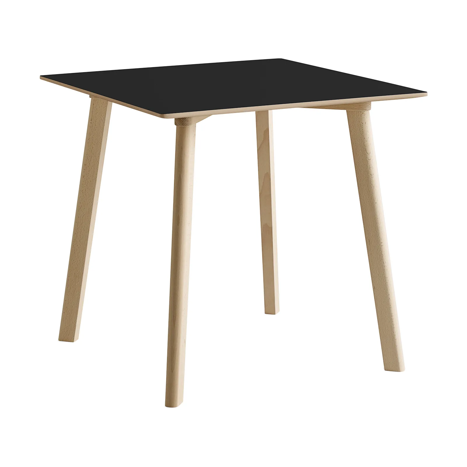 Mesa CPH210 Deux 2.0, 75x75 cm, Black laminate-haya sin tratar HAY
