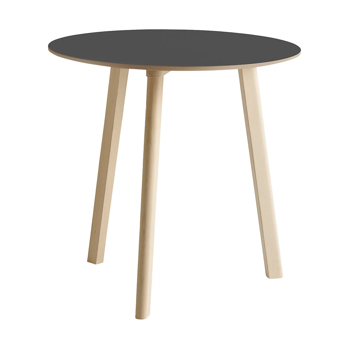 Mesa CPH220 Deux 2.0, Ø75 cm, Stone grey-haya sin tratar HAY
