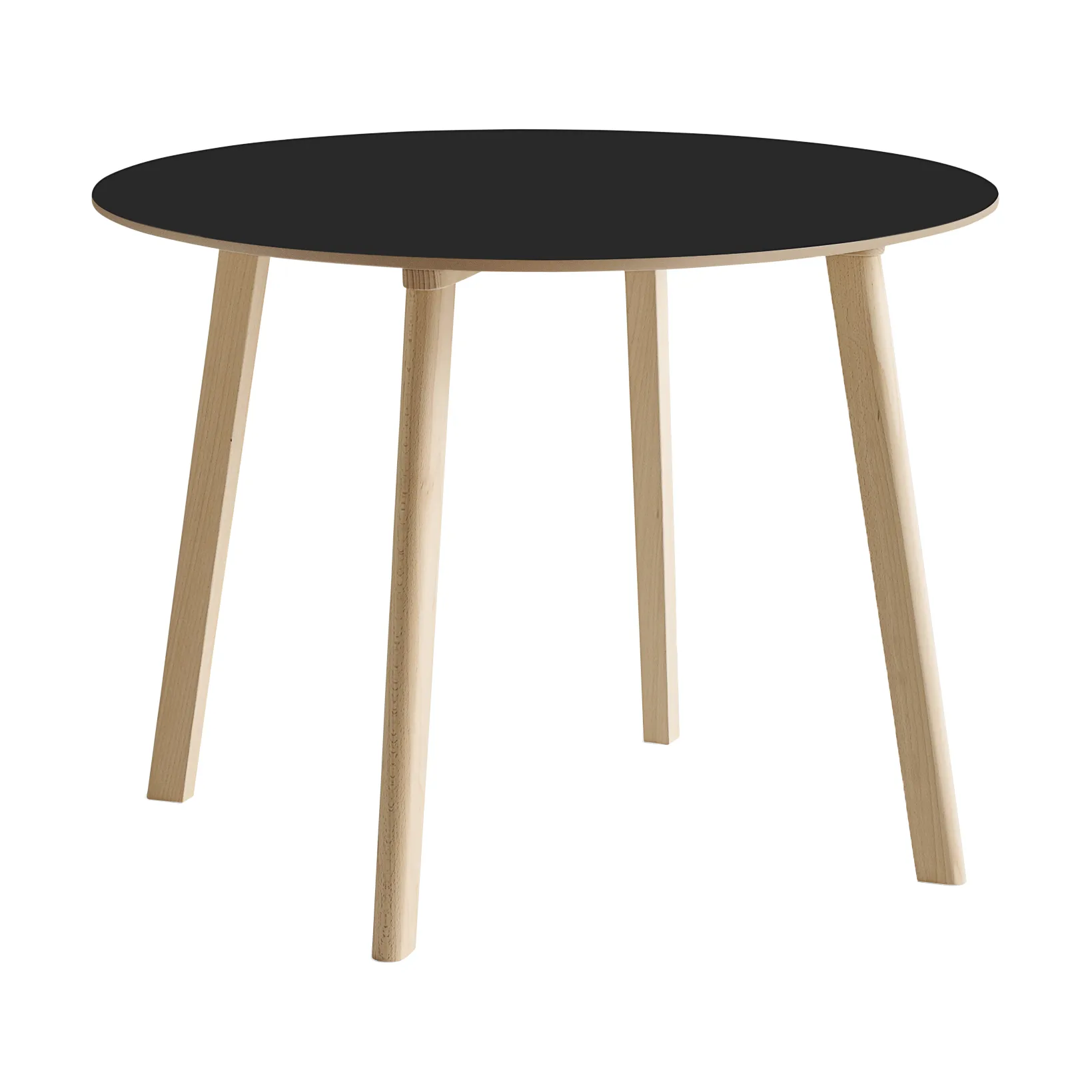 Mesa CPH220 Deux 2.0, Ø98 cm, Black laminate-haya sin tratar HAY