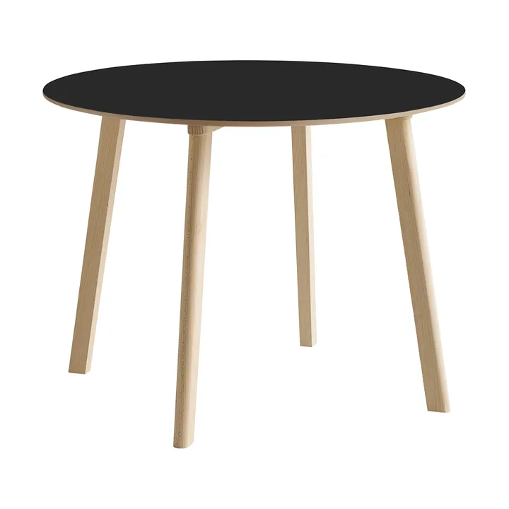 Mesa CPH220 Deux 2.0, Ø98 cm - Black laminate-haya sin tratar - HAY