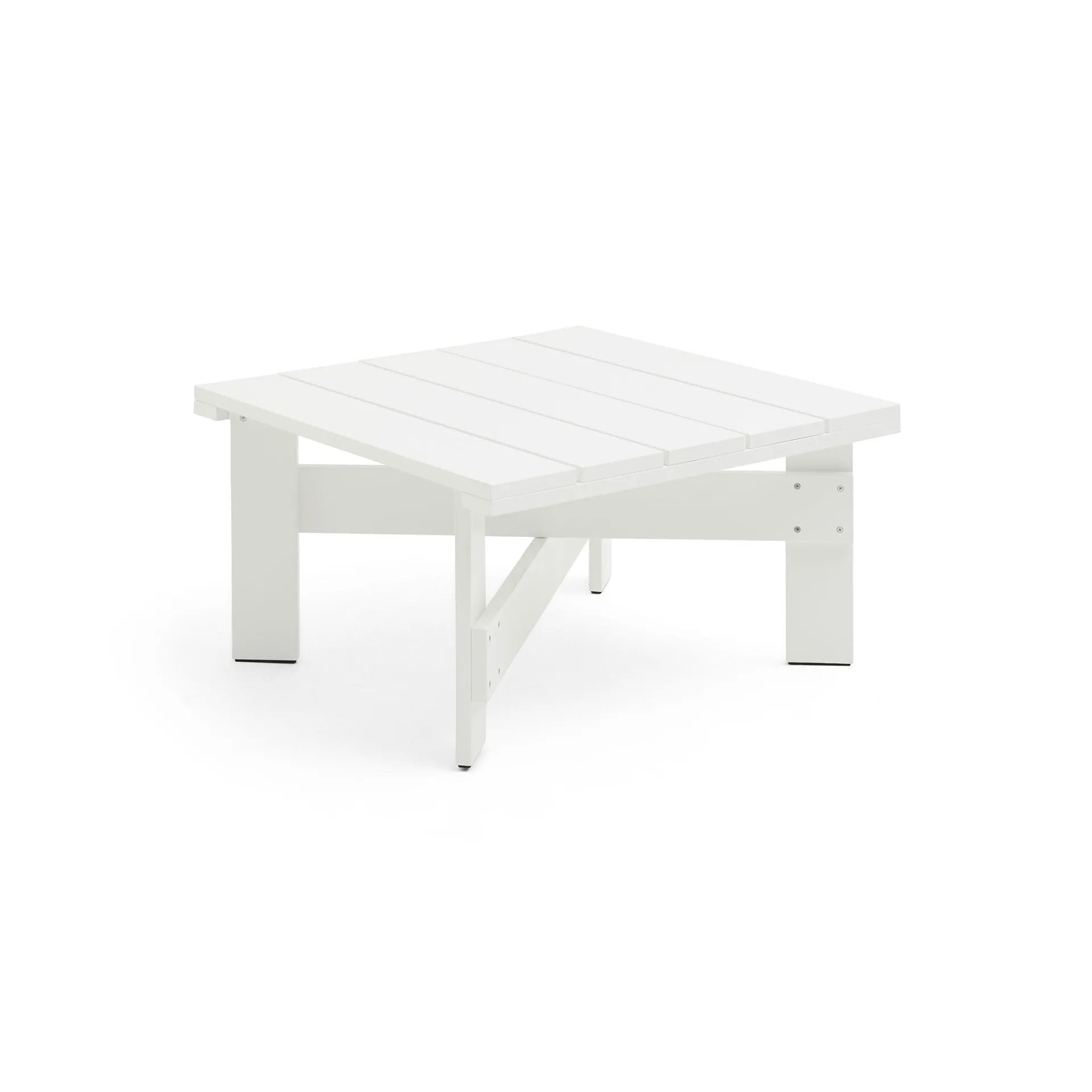 Mesa Crate Low 75,5x75,5 cm en pino lacado, Blanco HAY