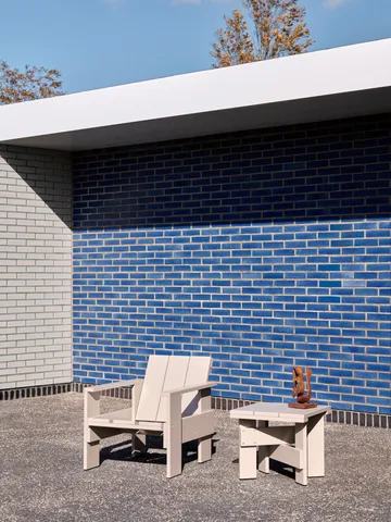 Mesa Crate Low Table 45x45x40 cm pino lacado - Niebla de Londres - HAY