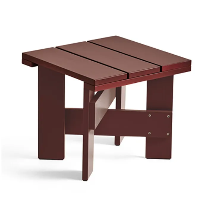 Mesa Crate Low Table 45x45x40 cm pino lacado - Rojo hierro - HAY