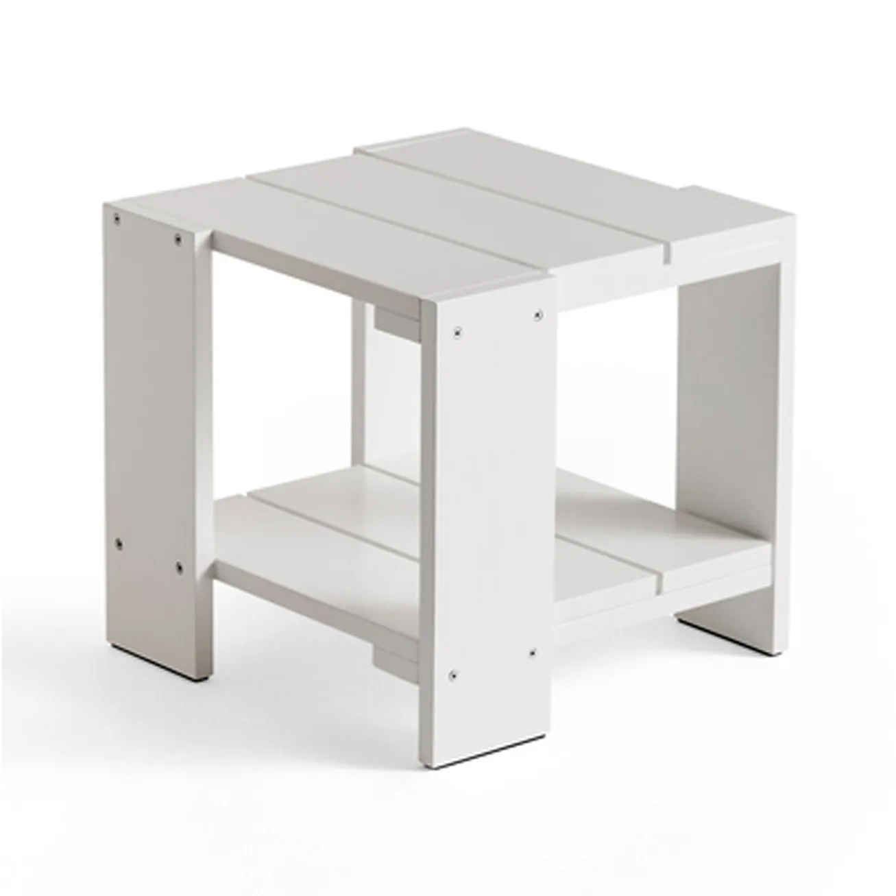 Mesa Crate Side Table 49,5×49,5×45 cm pino lacado, Blanco HAY