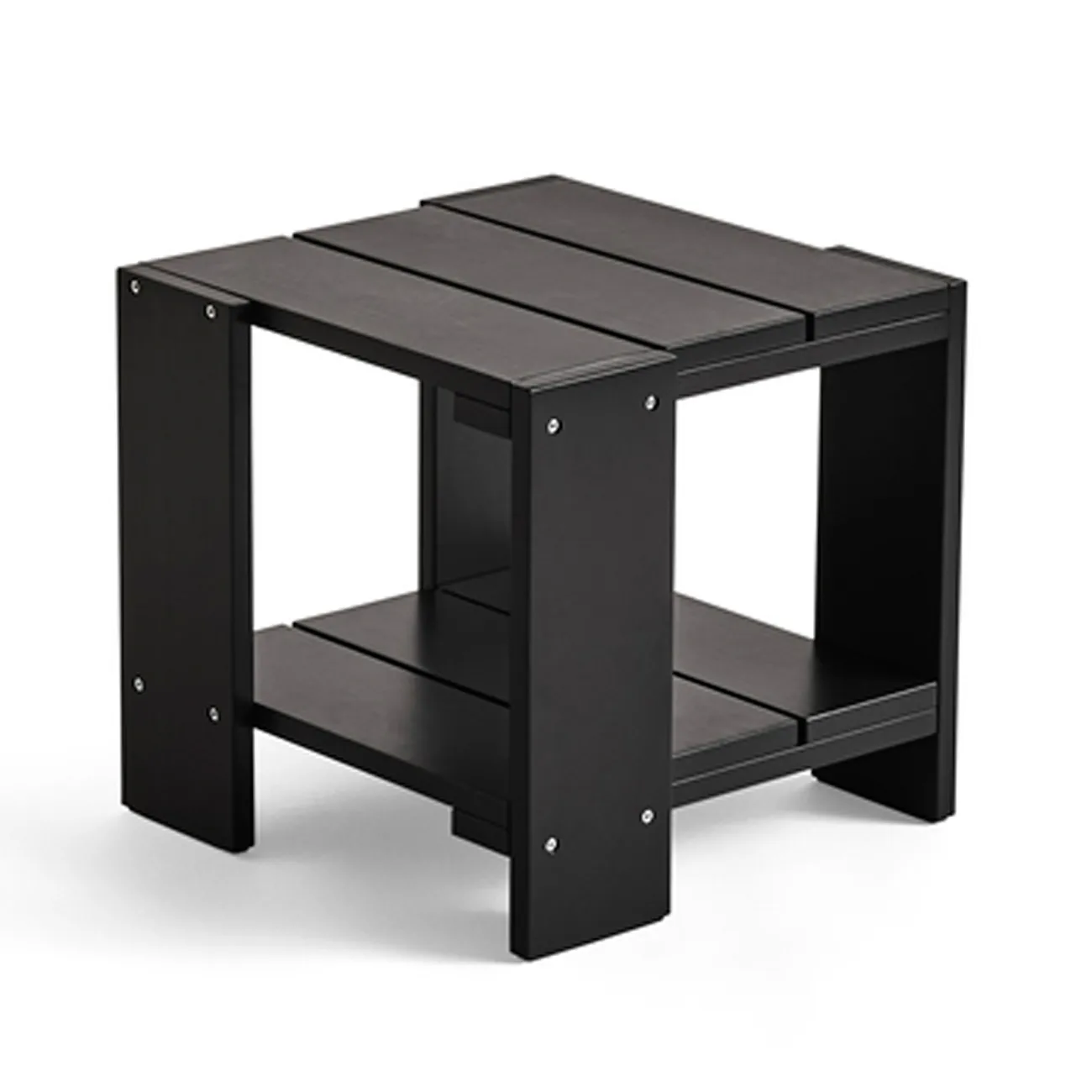 Mesa Crate Side Table 49,5×49,5×45 cm pino lacado, Negro HAY