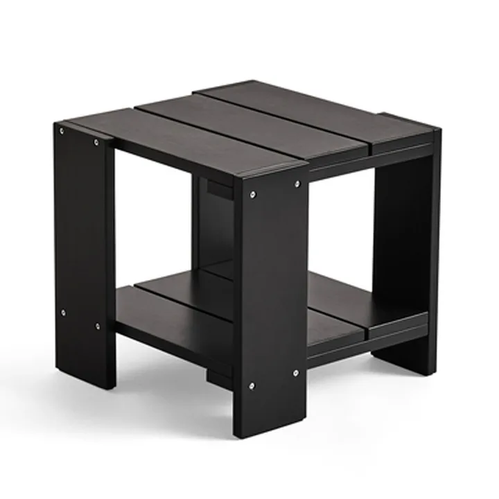 Mesa Crate Side Table 49,5×49,5×45 cm pino lacado - Negro - HAY