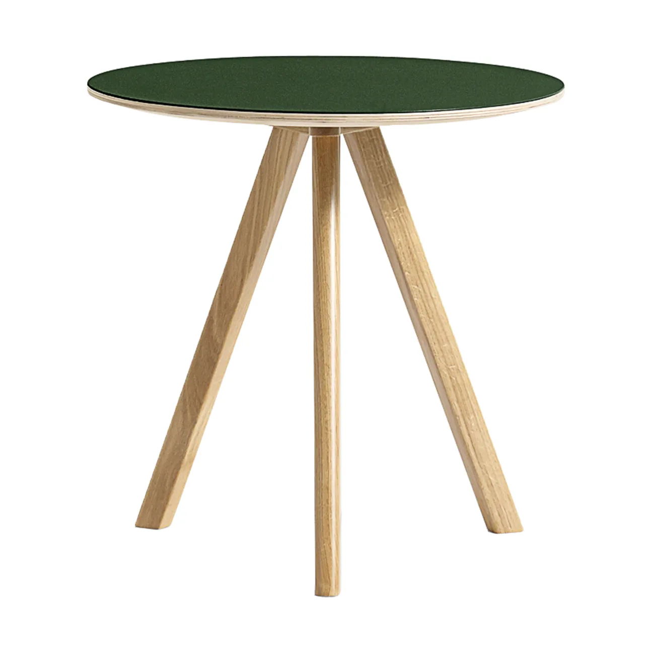 Mesa de centro CPH20 2.0, Ø50 cm, Green linoleum-roble lacado HAY
