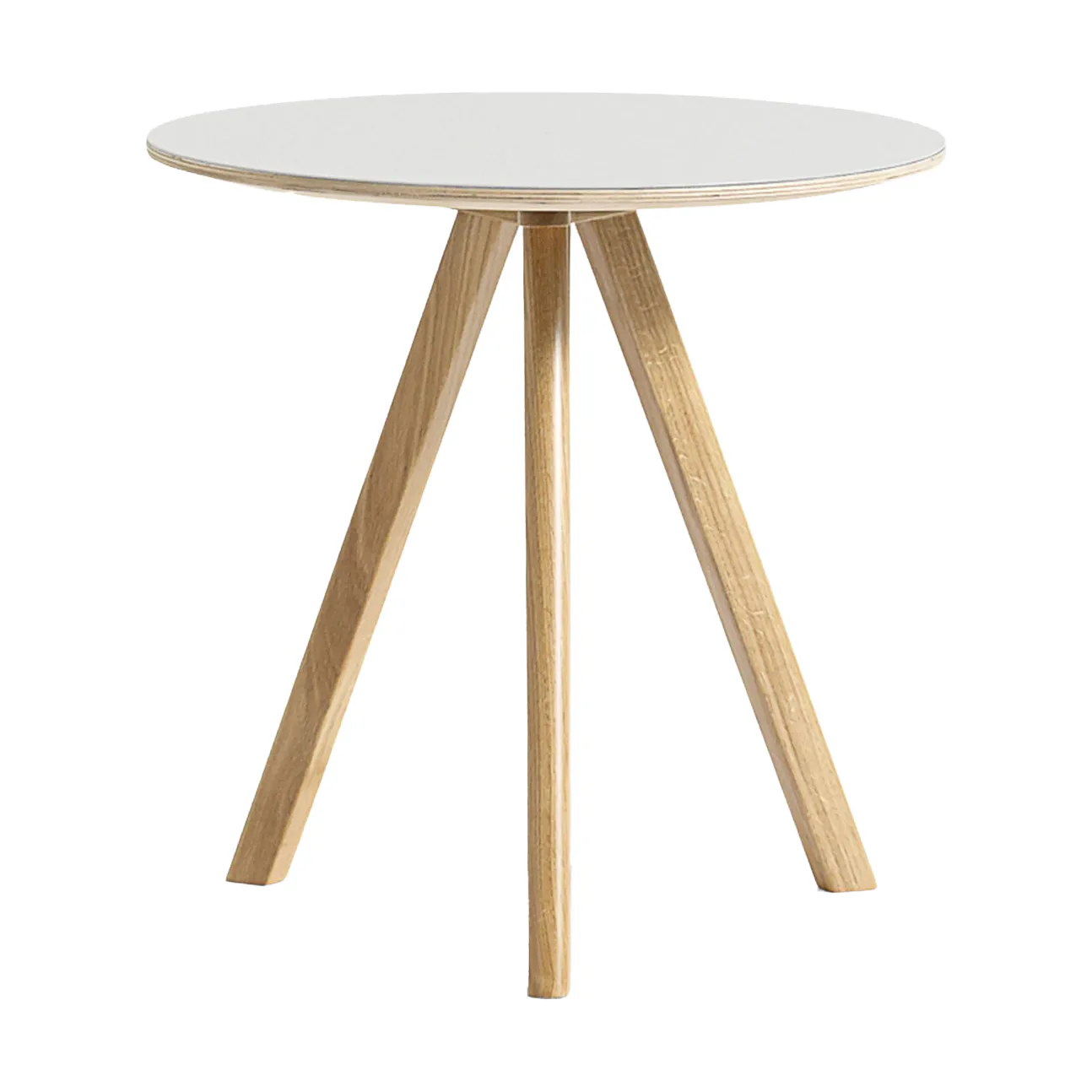 Mesa de centro CPH20 2.0, Ø50 cm, Off white linoleum-roble lacado HAY