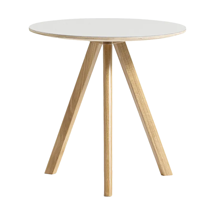 Mesa de centro CPH20 2.0, Ø50 cm - Off white linoleum-roble lacado - HAY