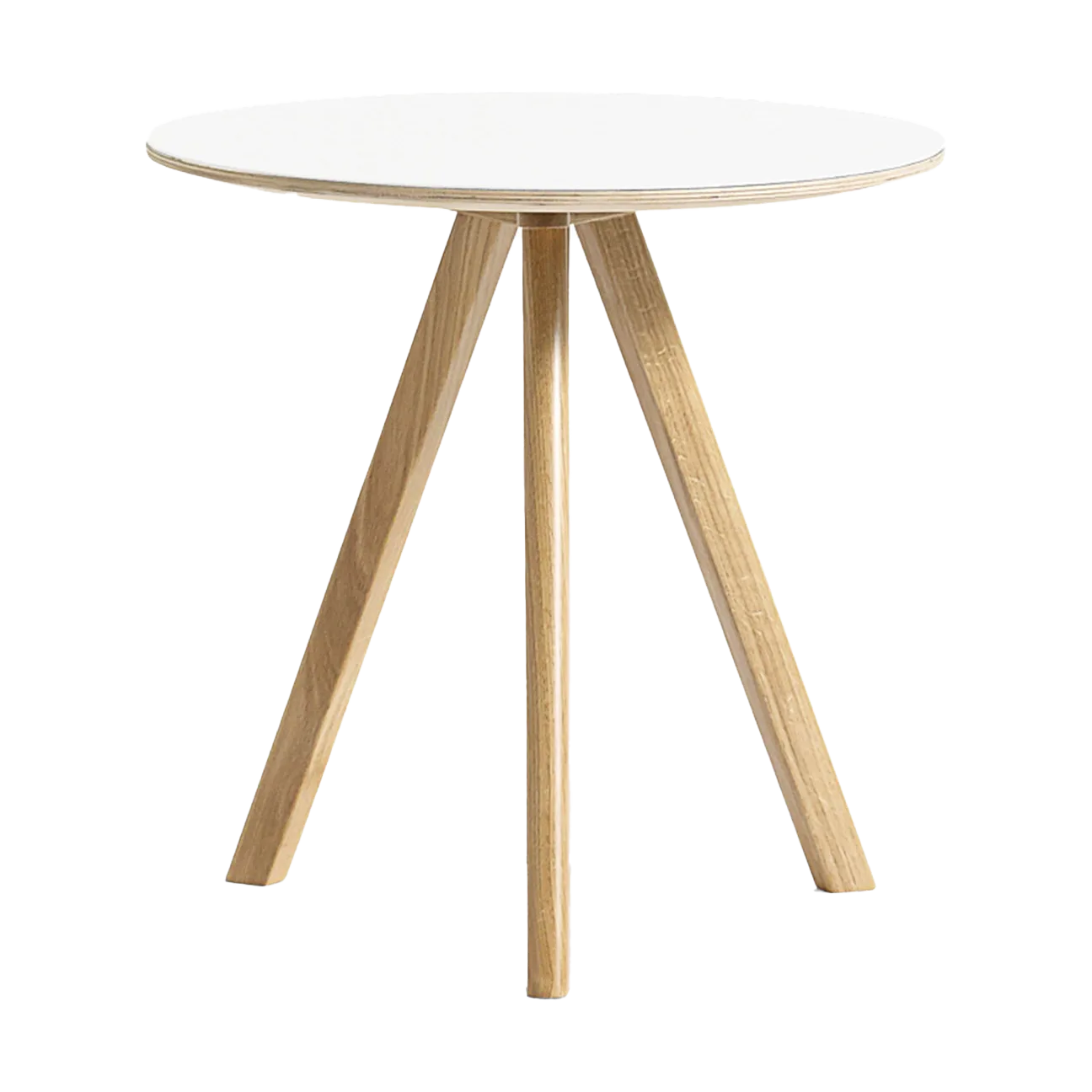 Mesa de centro CPH20 2.0, Ø50 cm, White laminate–roble lacado HAY