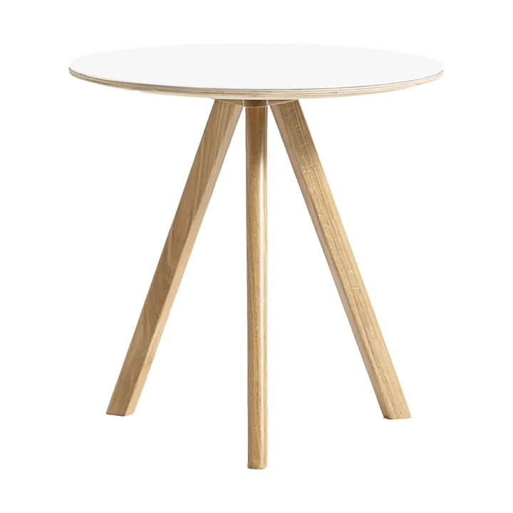 Mesa de centro CPH20 2.0, Ø50 cm - White laminate–roble lacado - HAY