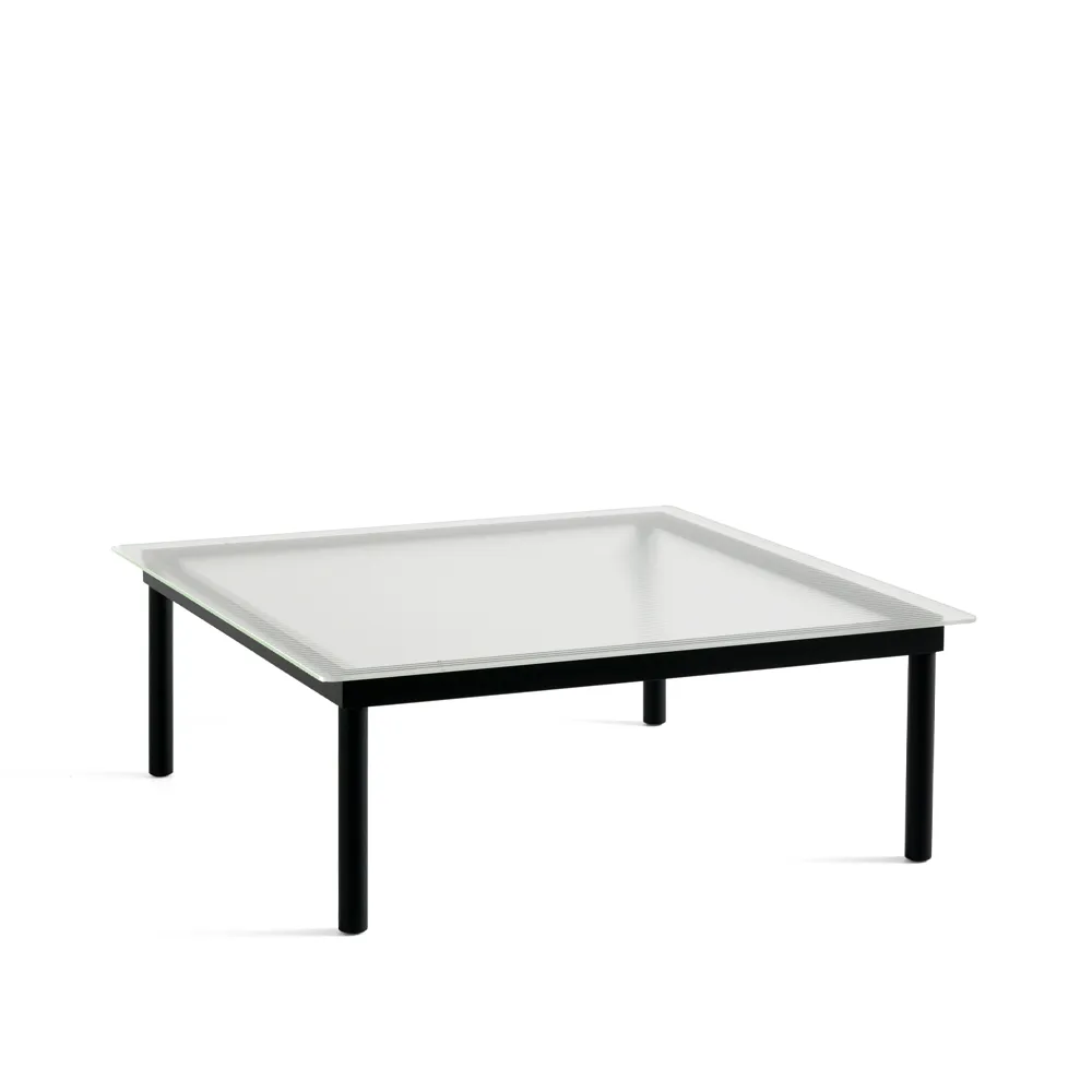 Mesa de centro Kofi, black oak-tapa de cristal-acanalado-100 cm de ancho HAY