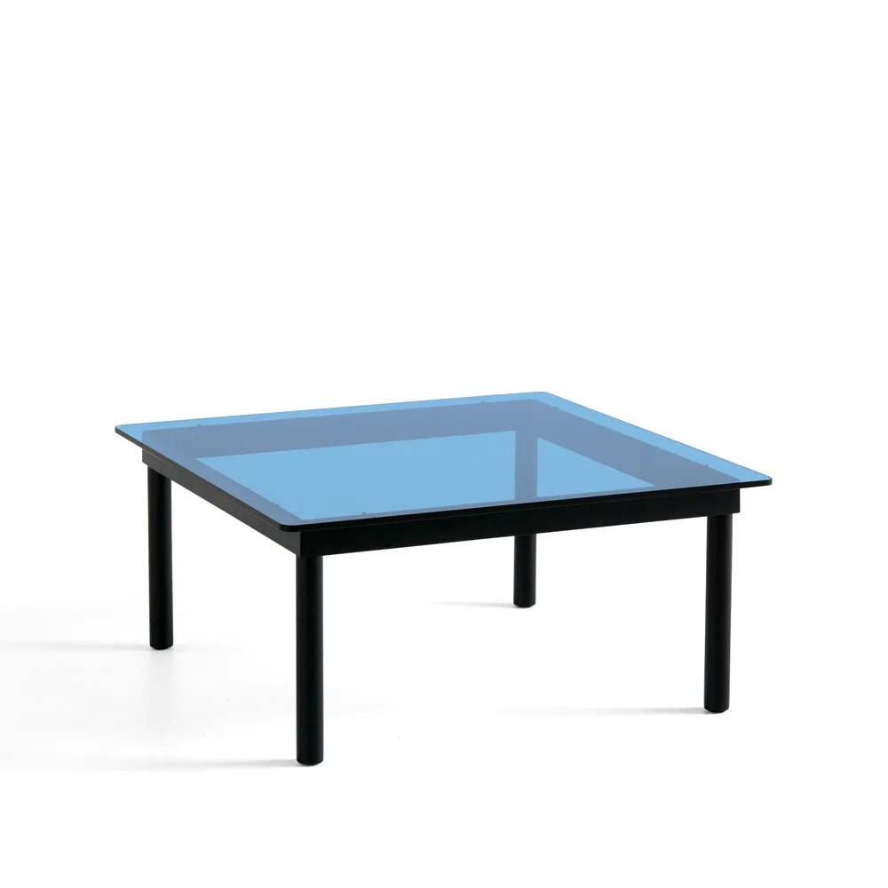 Mesa de centro Kofi, Black oak-tapa de vidrio-azulado-80 cm HAY