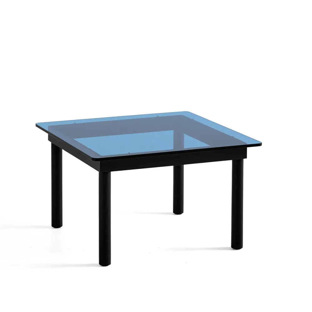 Mesa de centro Kofi, Black oak-tapa de vidrio-azulados-60 cm HAY