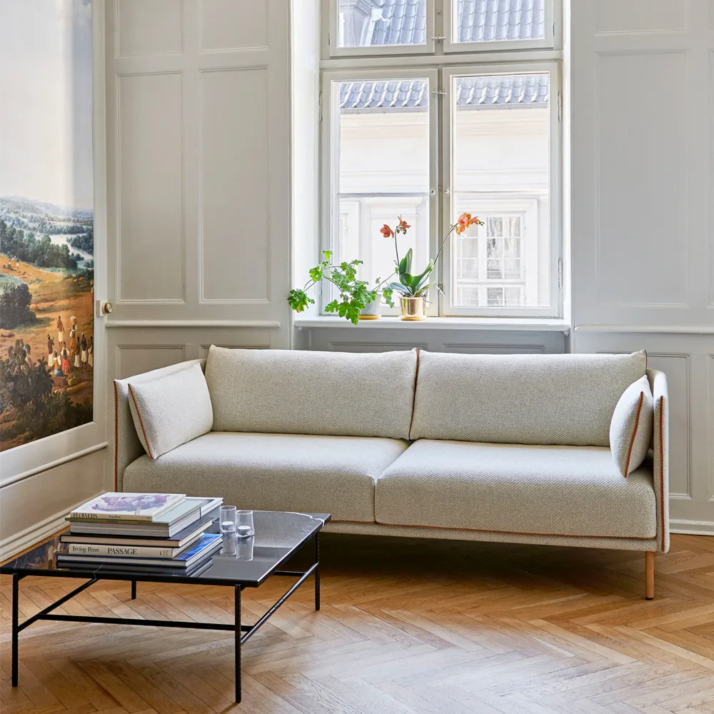 Mesa de centro Rebar 100x104x33 cm, Mármol negro–estructura negra HAY