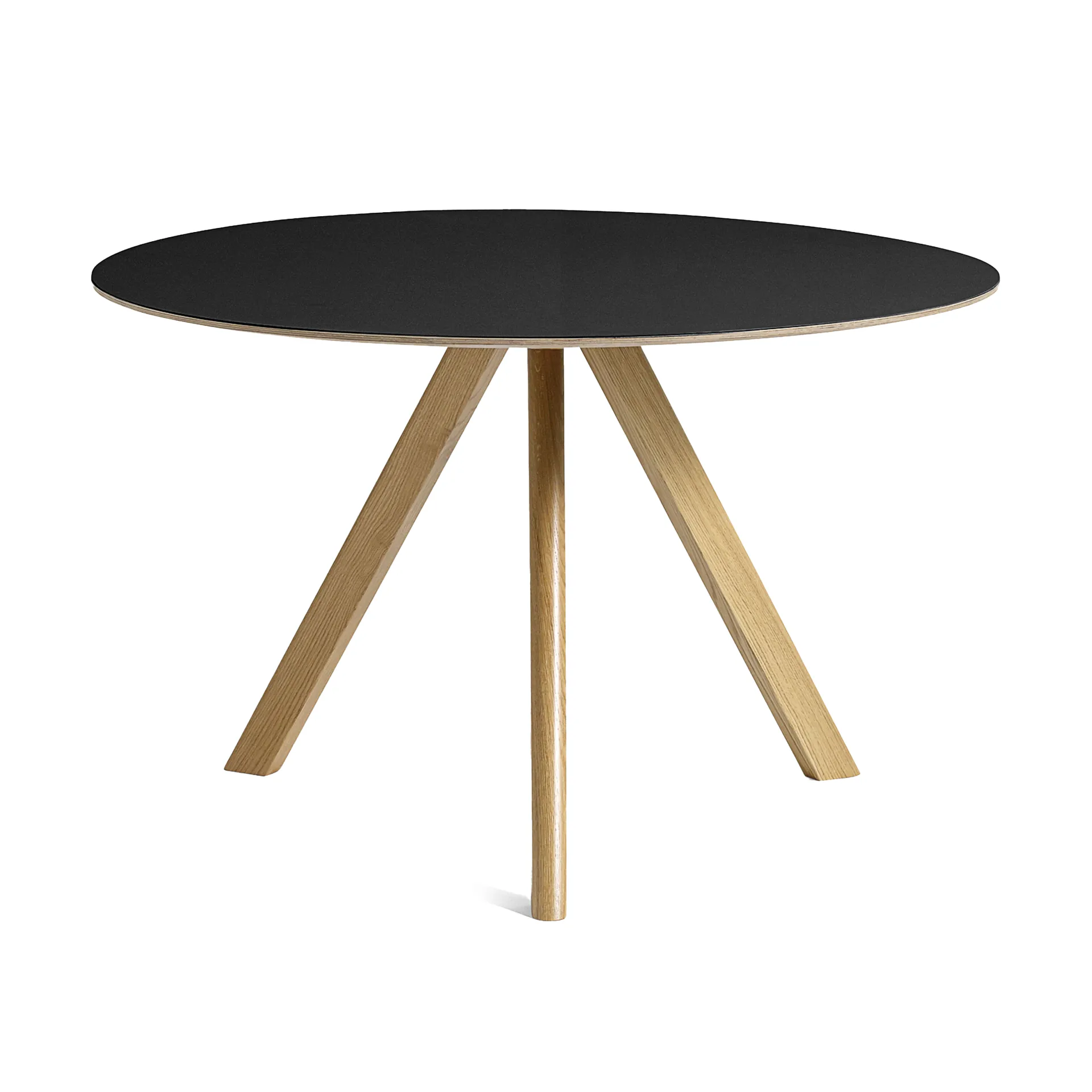 Mesa de comedor CPH20 2.0, Ø120 cm, Black linoleum-roble lacado HAY