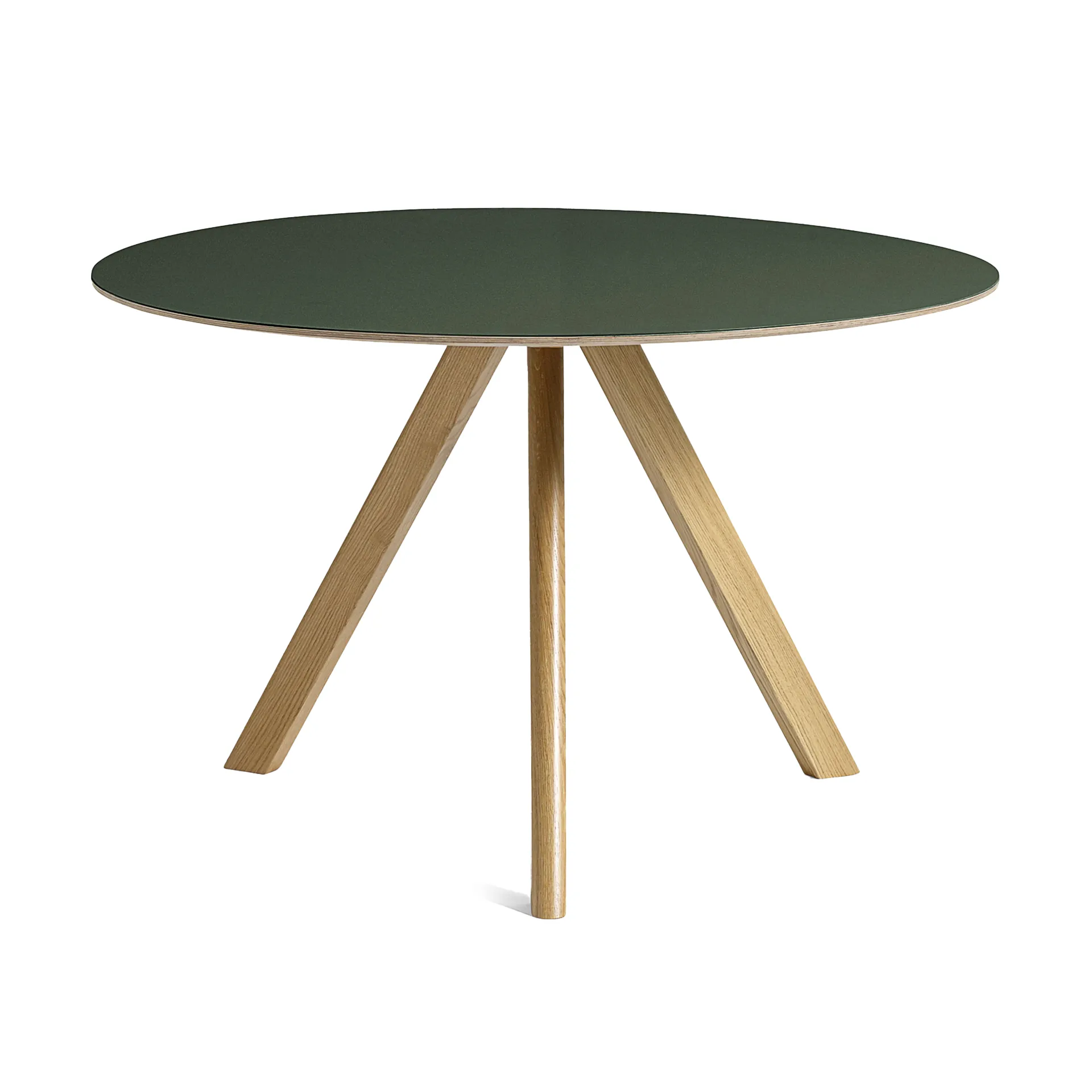 Mesa de comedor CPH20 2.0, Ø120 cm, Green linoleum-roble lacado HAY