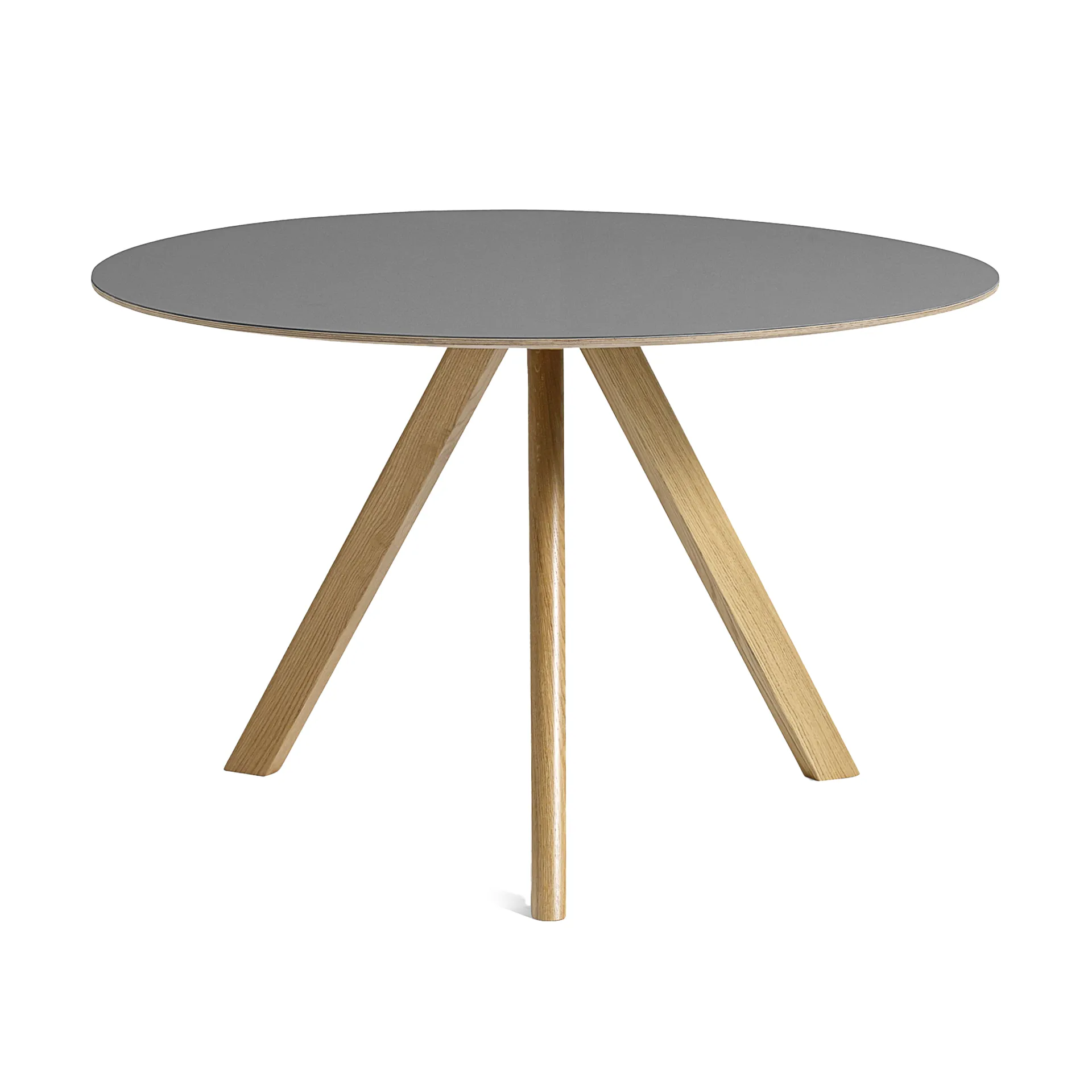 Mesa de comedor CPH20 2.0, Ø120 cm, Grey linoleum-roble lacado HAY