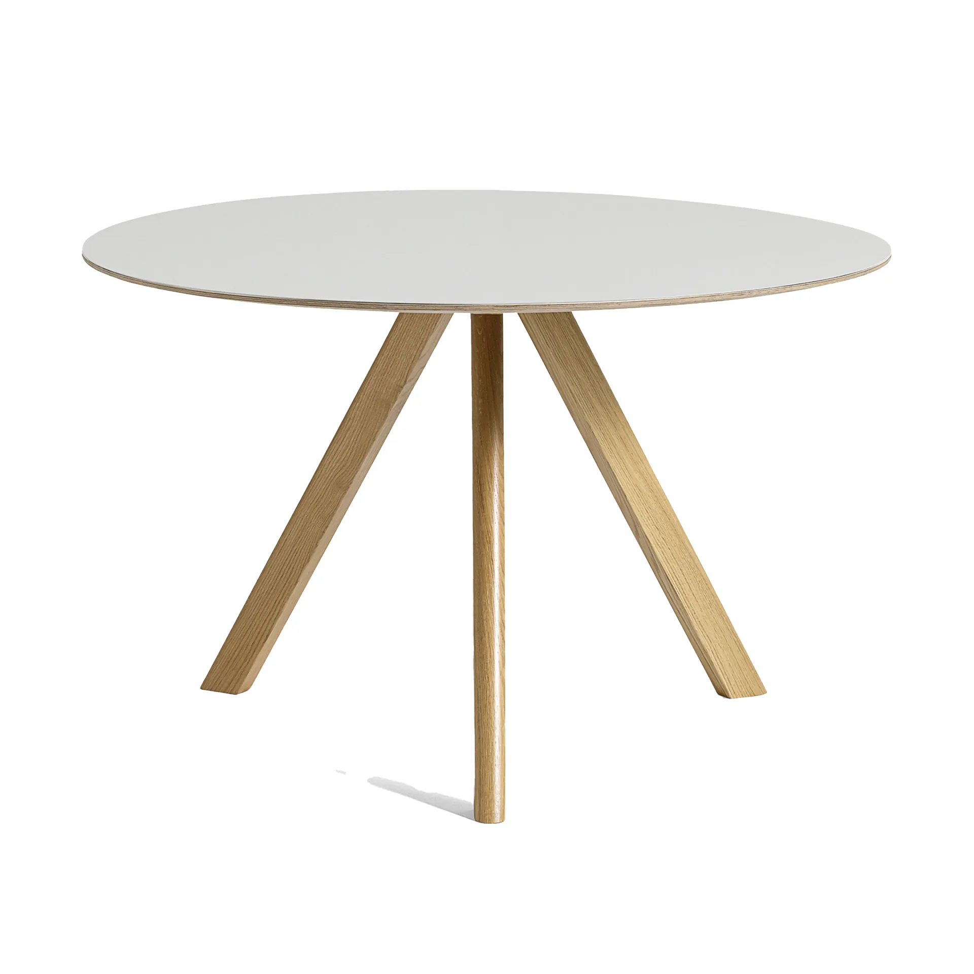 Mesa de comedor CPH20 2.0, Ø120 cm, Off white linoleum-roble lacado HAY