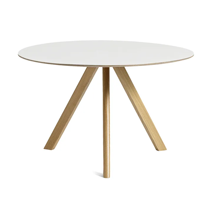 Mesa de comedor CPH20 2.0, Ø120 cm - White laminate-roble lacado - HAY