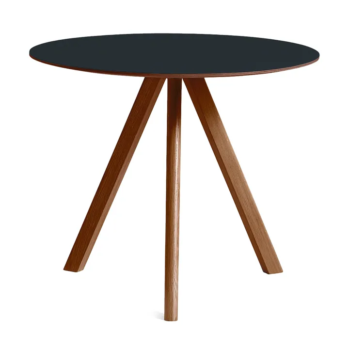 Mesa de comedor CPH20 2.0, Ø90 cm - Black laminate-nogal - HAY