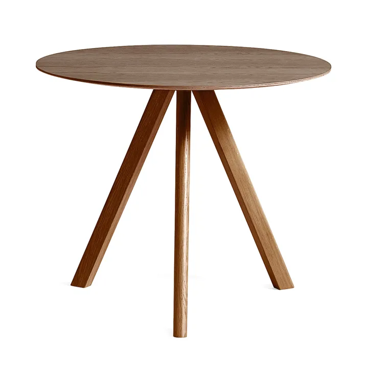 Mesa de comedor CPH20 2.0, Ø90 cm - Nogal lacado - HAY