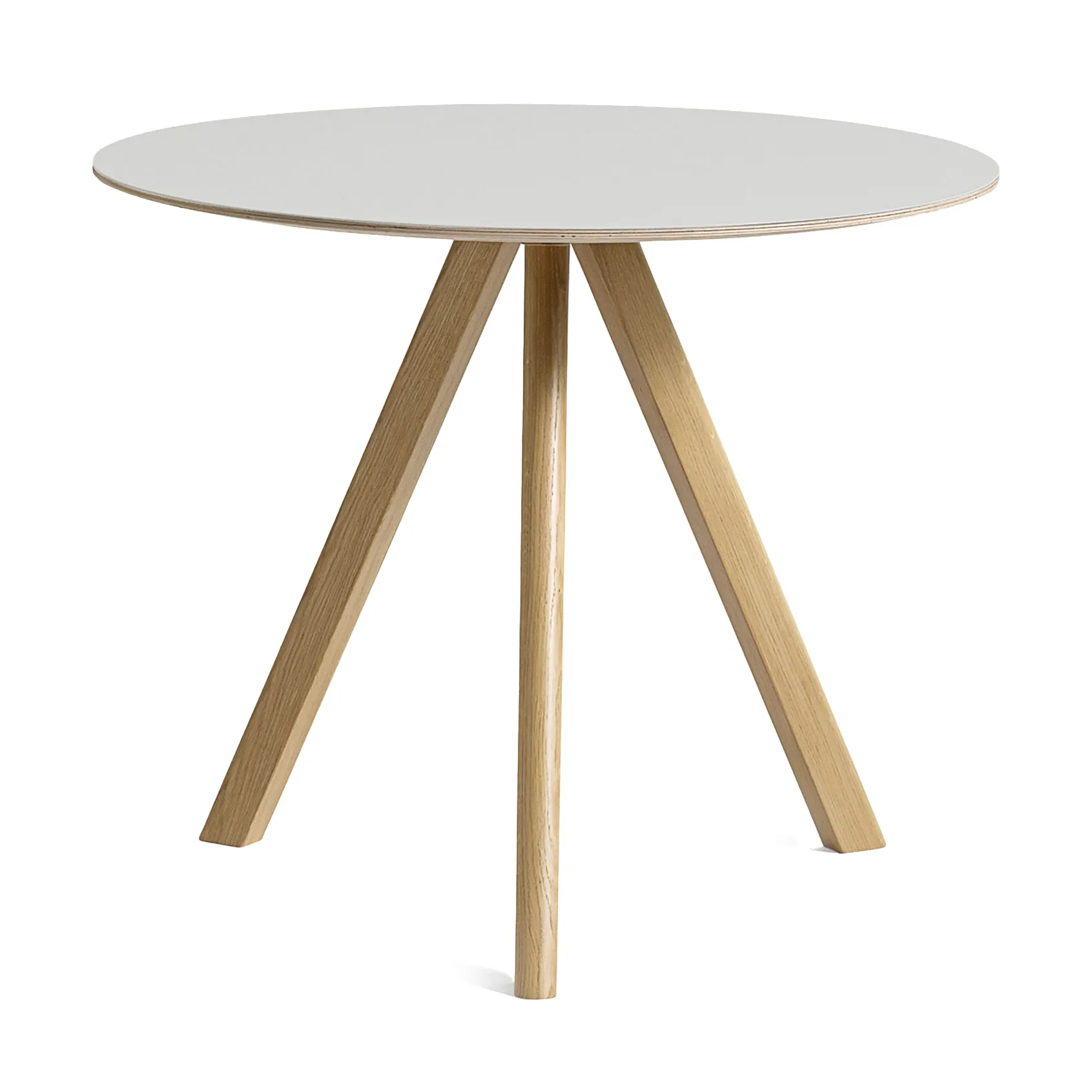 Mesa de comedor CPH20 2.0, Ø90 cm, Off white linoleum-roble lacado HAY