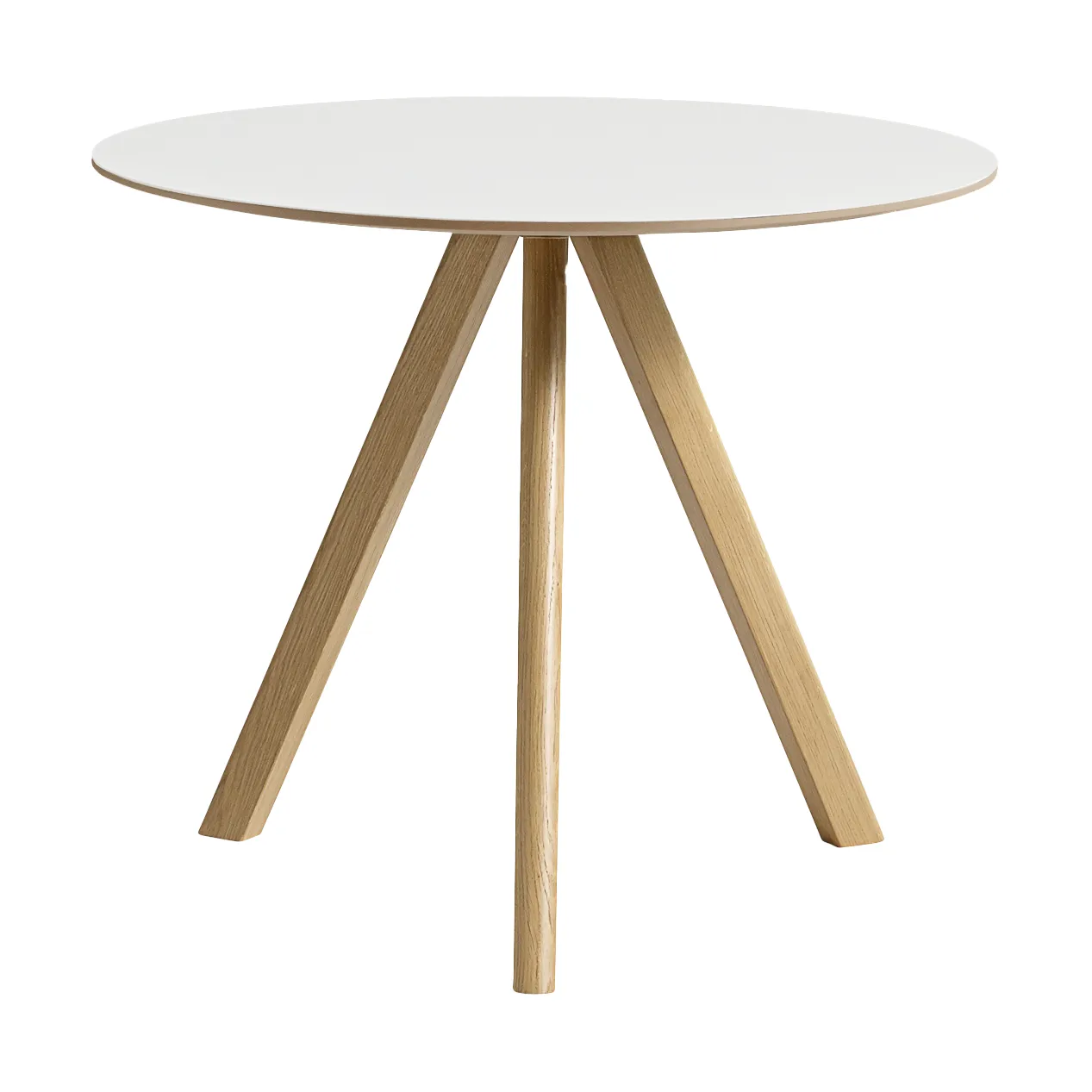 Mesa de comedor CPH20 2.0, Ø90 cm, White laminate-roble lacado HAY