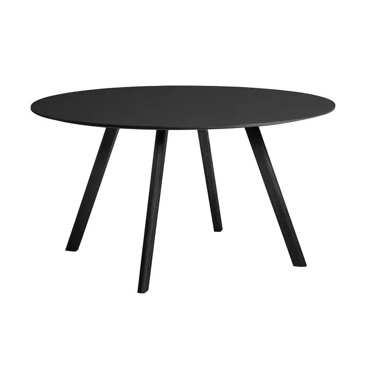 Mesa de comedor CPH25 2.0, Ø140 cm - Black laminate-black lacquered oak - HAY