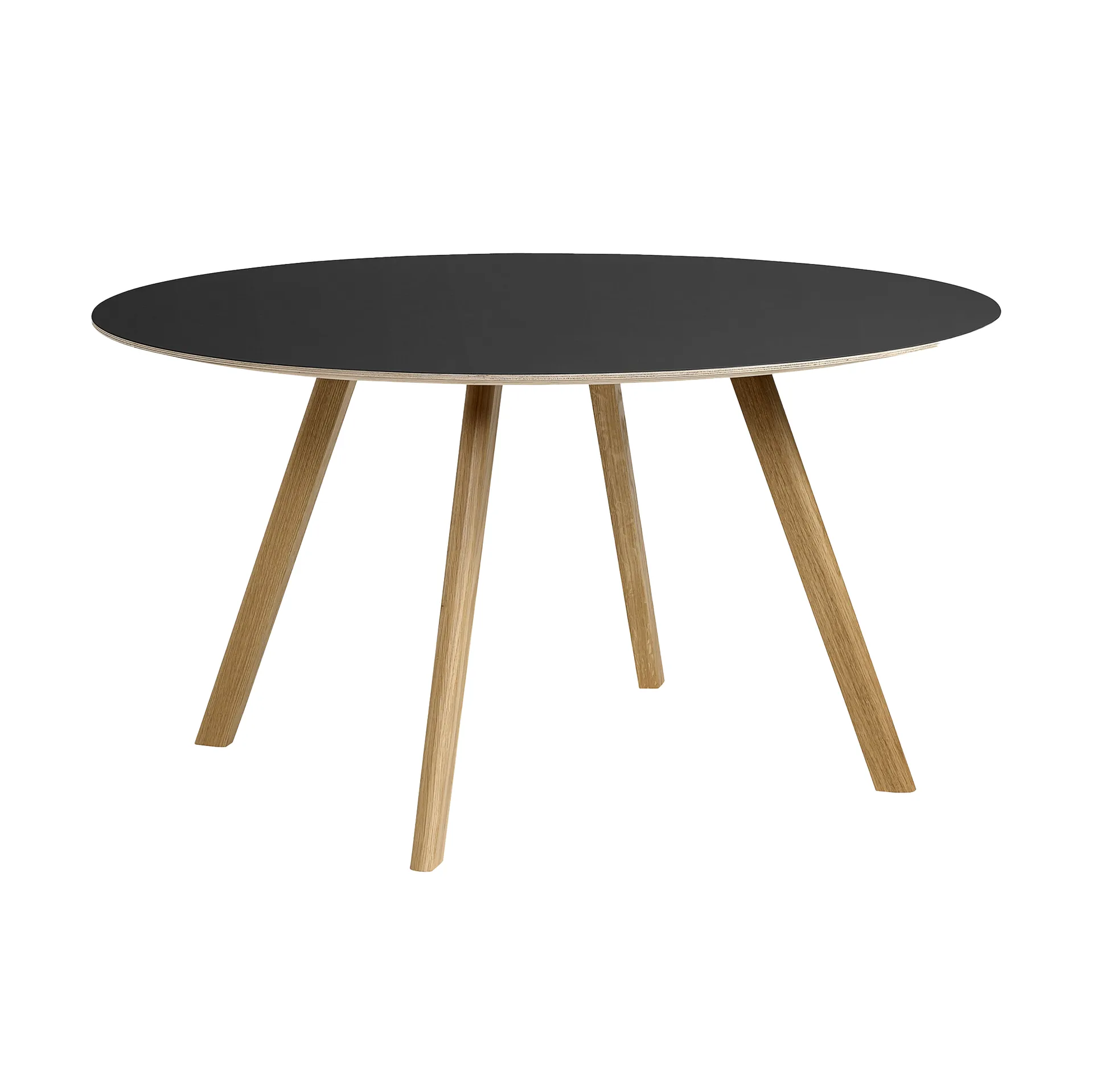 Mesa de comedor CPH25 2.0, Ø140 cm, Black laminate-roble lacado HAY