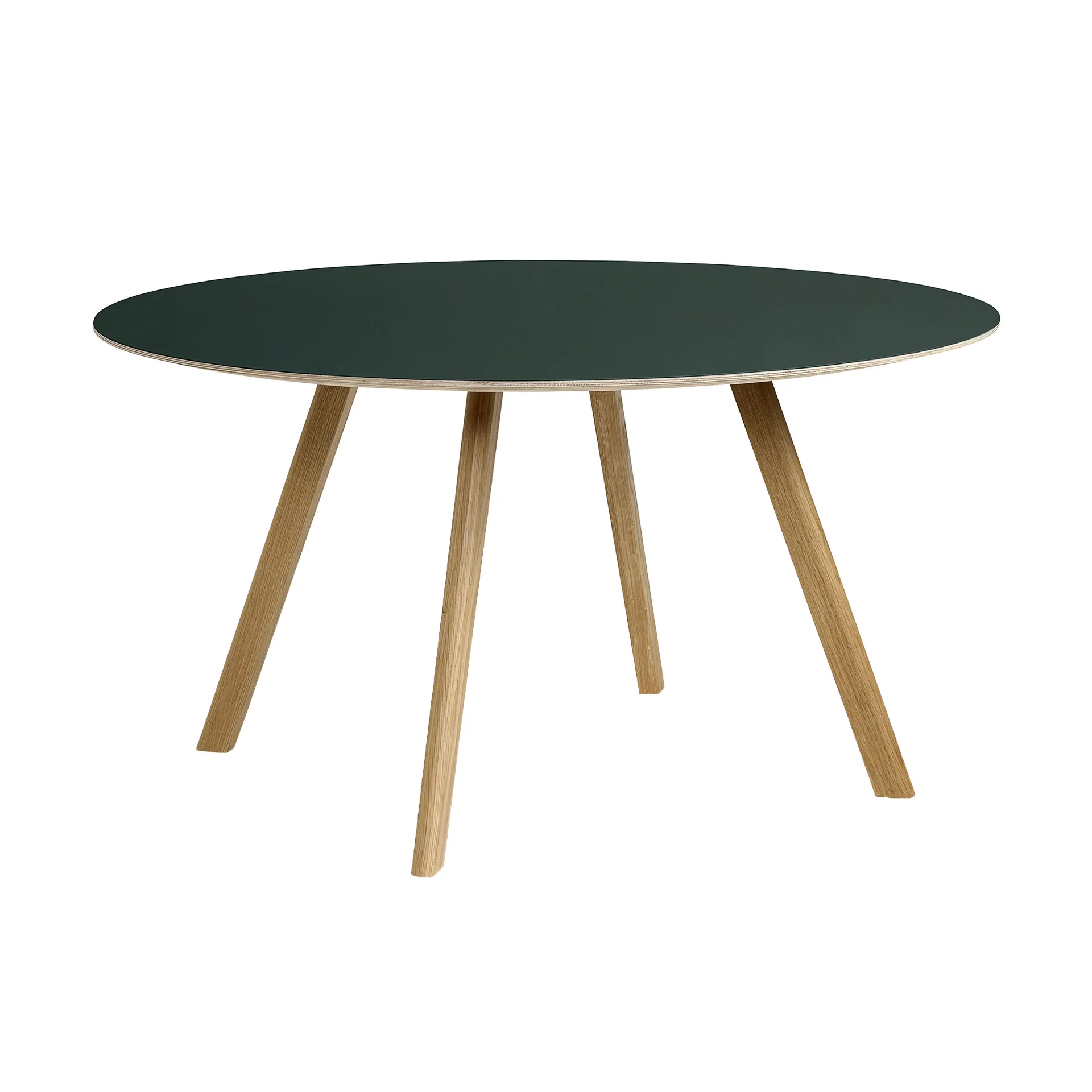 Mesa de comedor CPH25 2.0, Ø140 cm, Green linoleum-roble lacado HAY