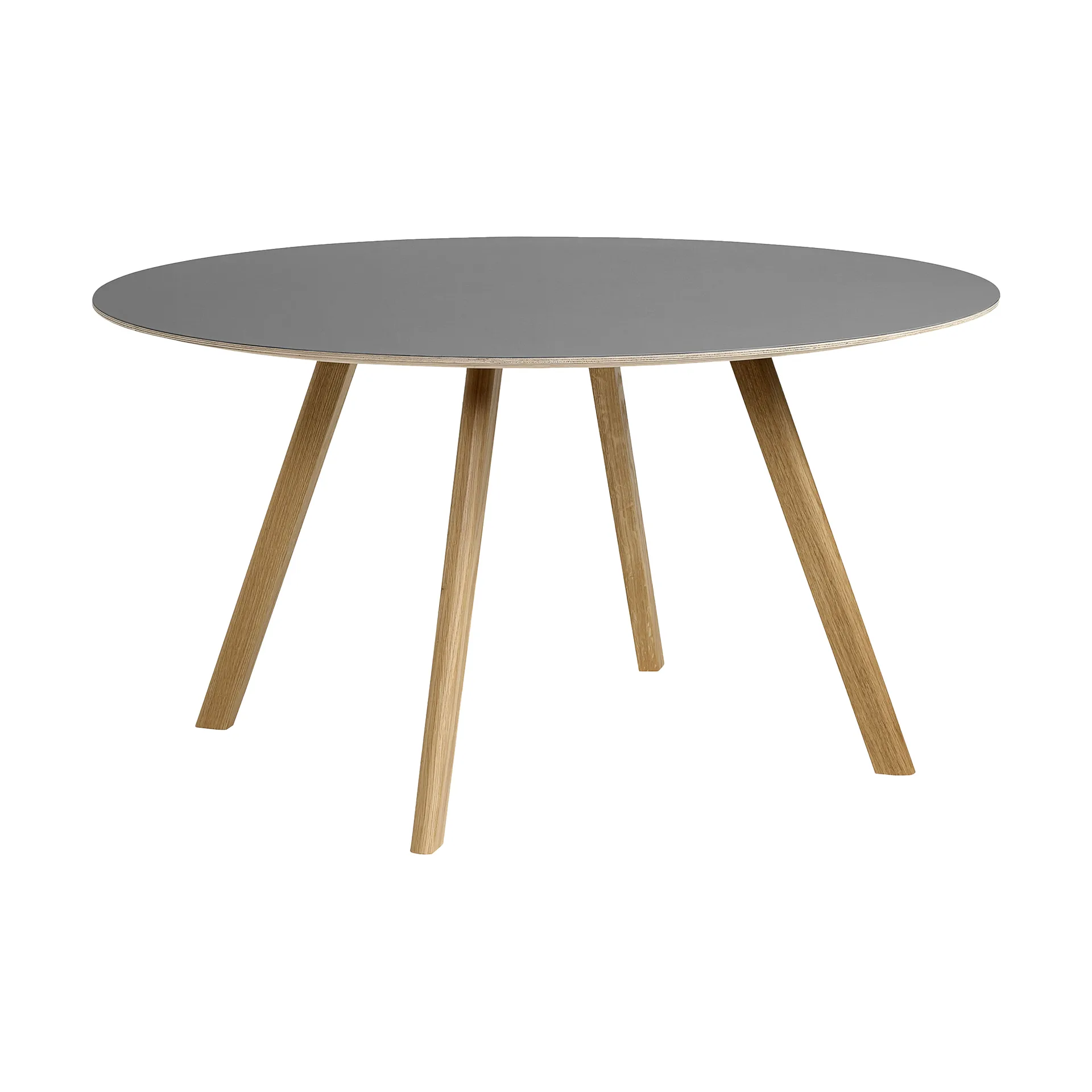 Mesa de comedor CPH25 2.0, Ø140 cm, Grey linoleum-roble lacado HAY