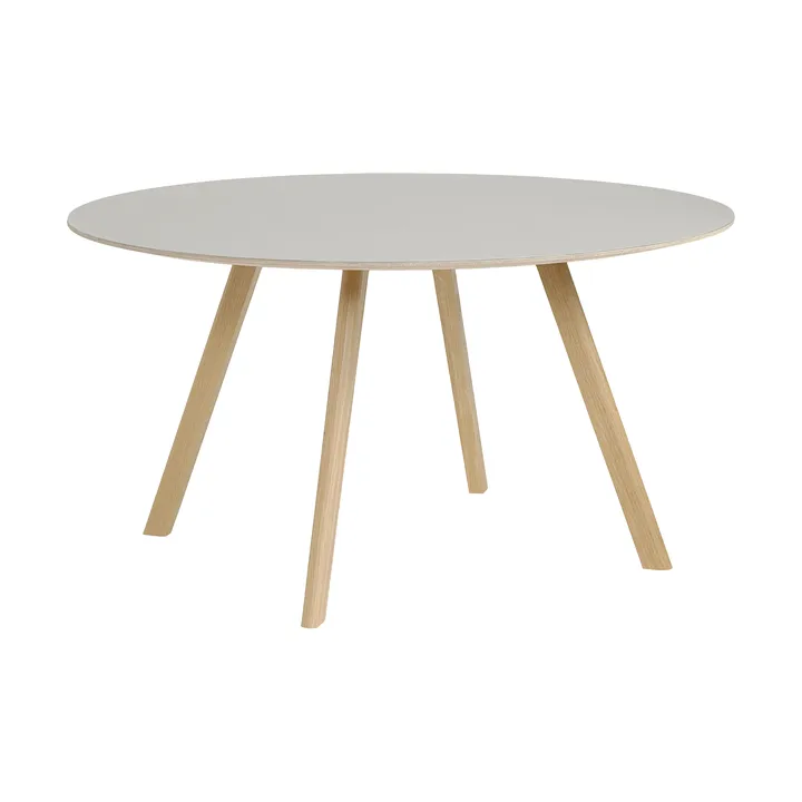 Mesa de comedor CPH25 2.0, Ø140 cm - Off white linoleum-roble lacado - HAY