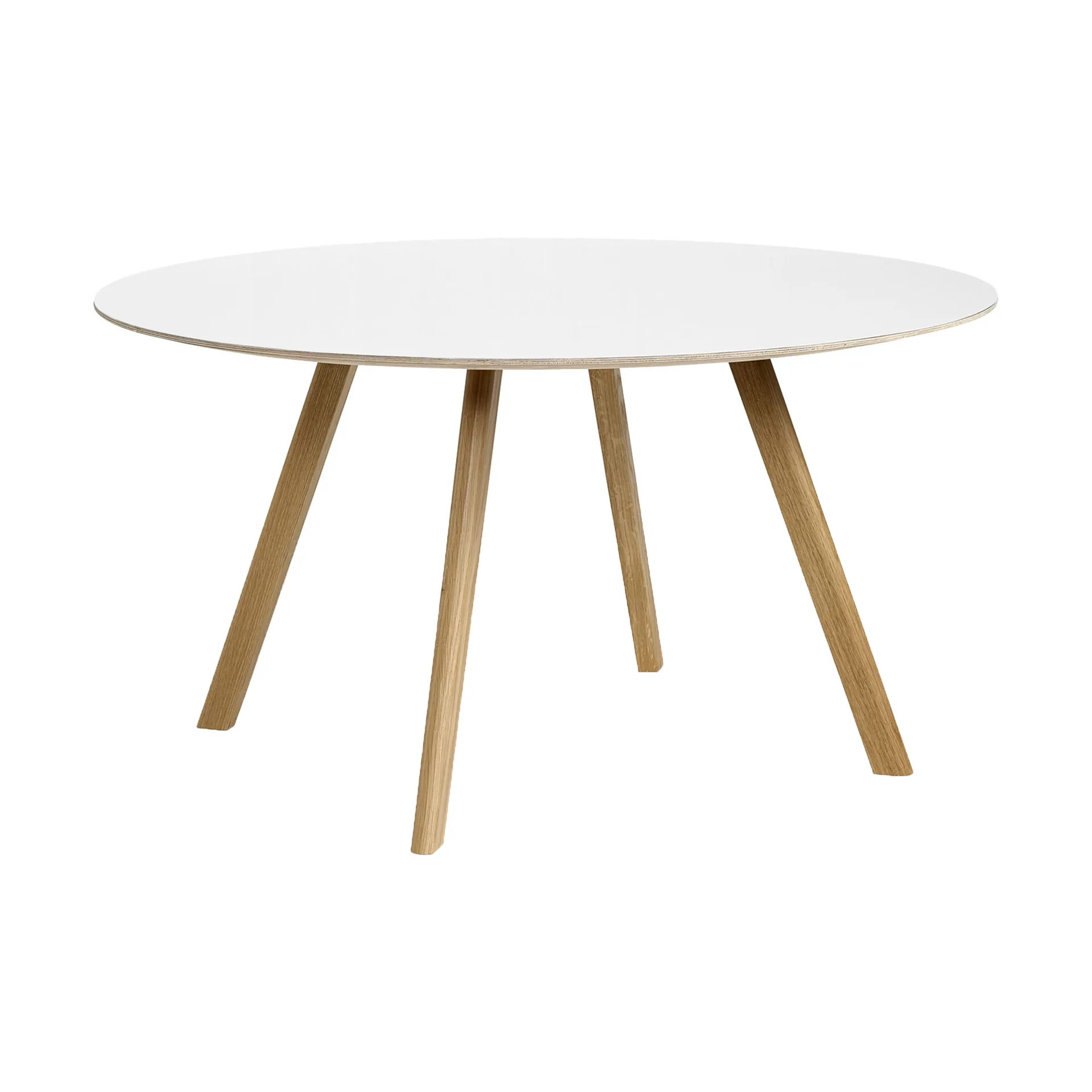 Mesa de comedor CPH25 2.0, Ø140 cm, White laminate-roble lacado HAY