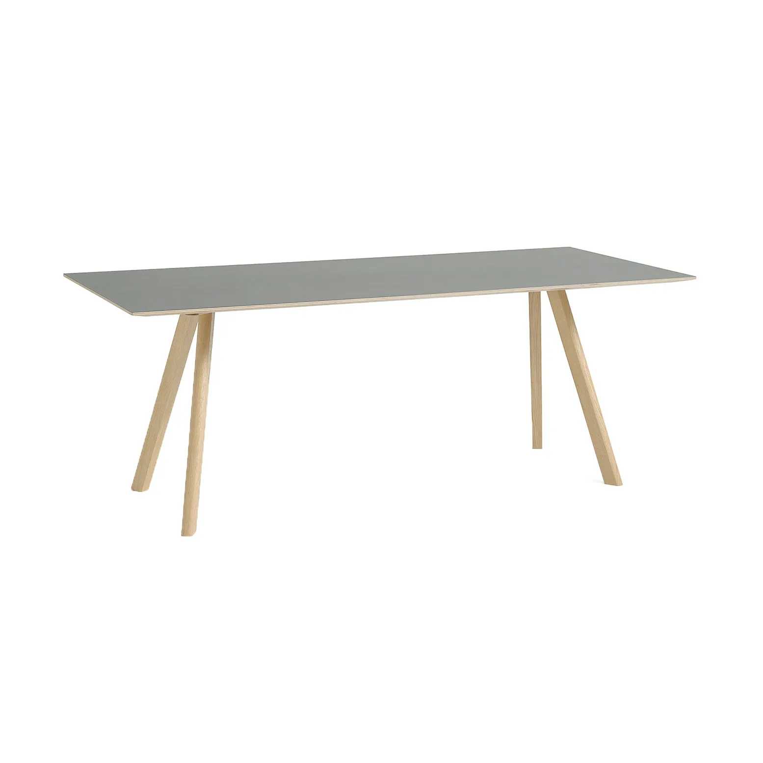 Mesa de comedor CPH30 2.0, 90x200 cm, Linóleo gris-roble lacado HAY