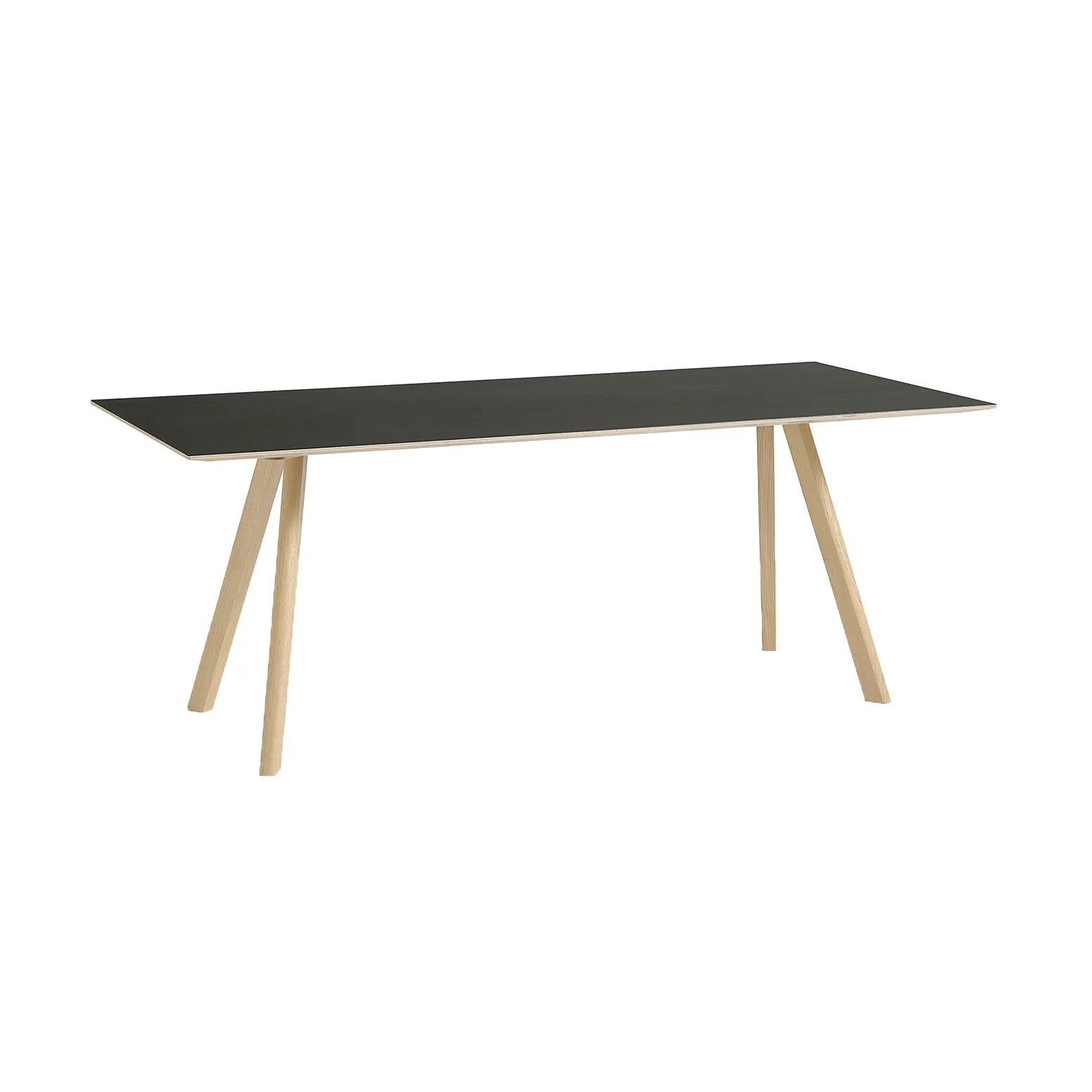 Mesa de comedor CPH30 2.0, 90x200 cm, Linóleo negro-roble lacado HAY
