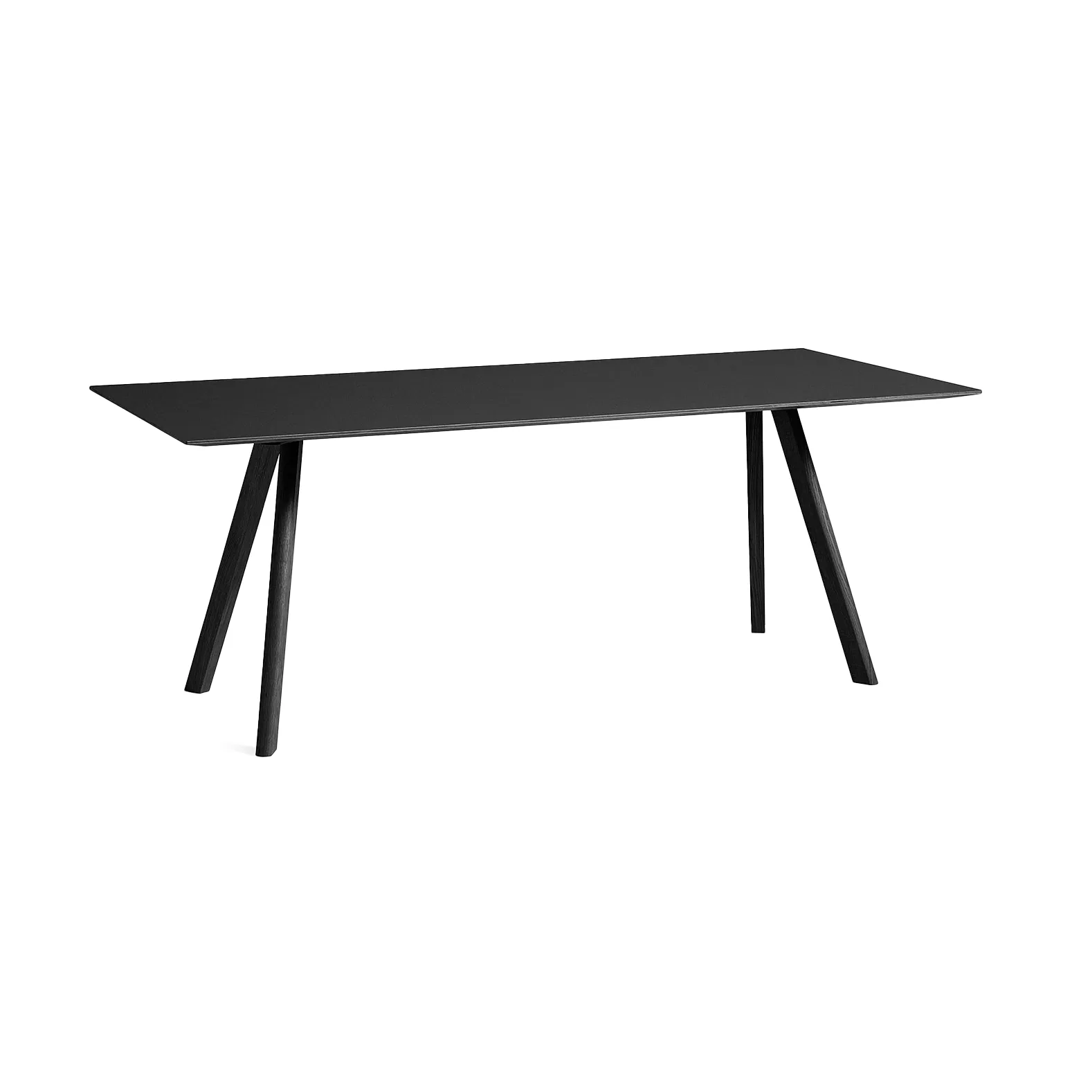 Mesa de comedor CPH30 2.0, 90x200 cm, Linóleo negro–roble negro HAY