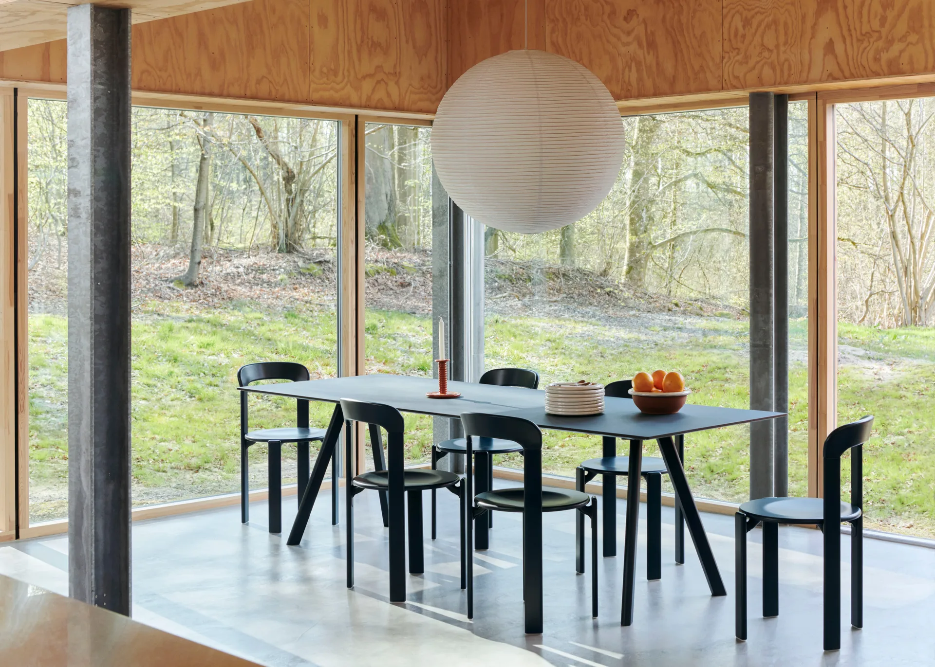 Mesa de comedor CPH30 2.0, 90x200 cm, Off white linoleum-roble lacado HAY