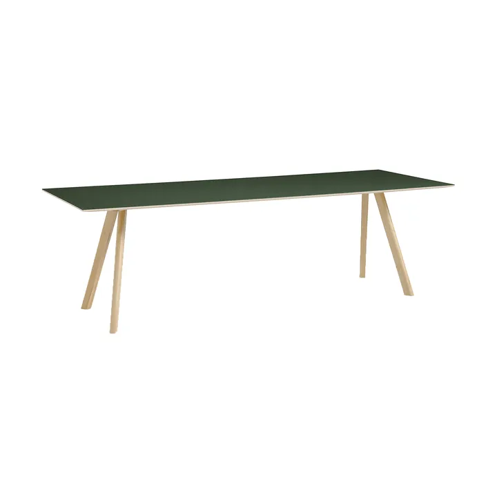 Mesa de comedor CPH30 2.0, 90x250 cm - Green linoleum-roble lacado - HAY