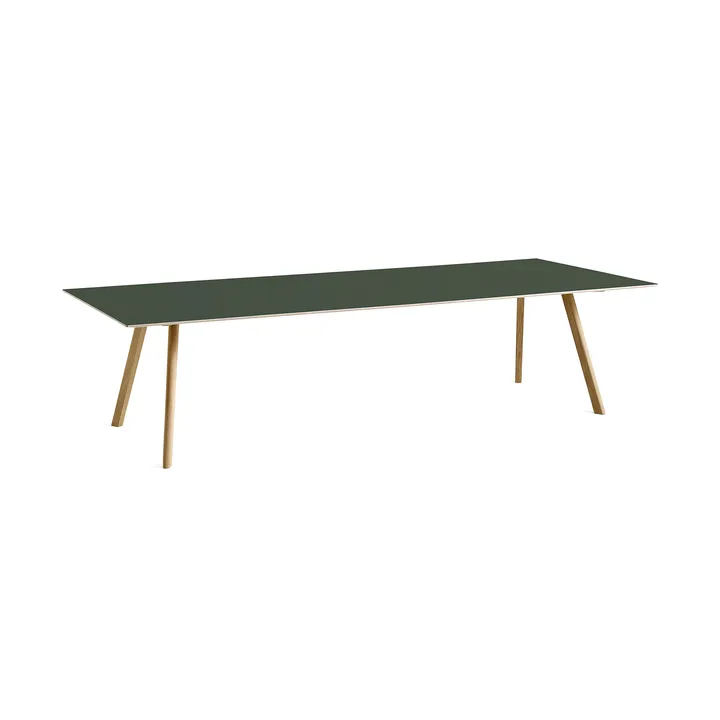 Mesa de comedor CPH30 2.0, 90x300 cm - Green linoleum-roble lacado - HAY