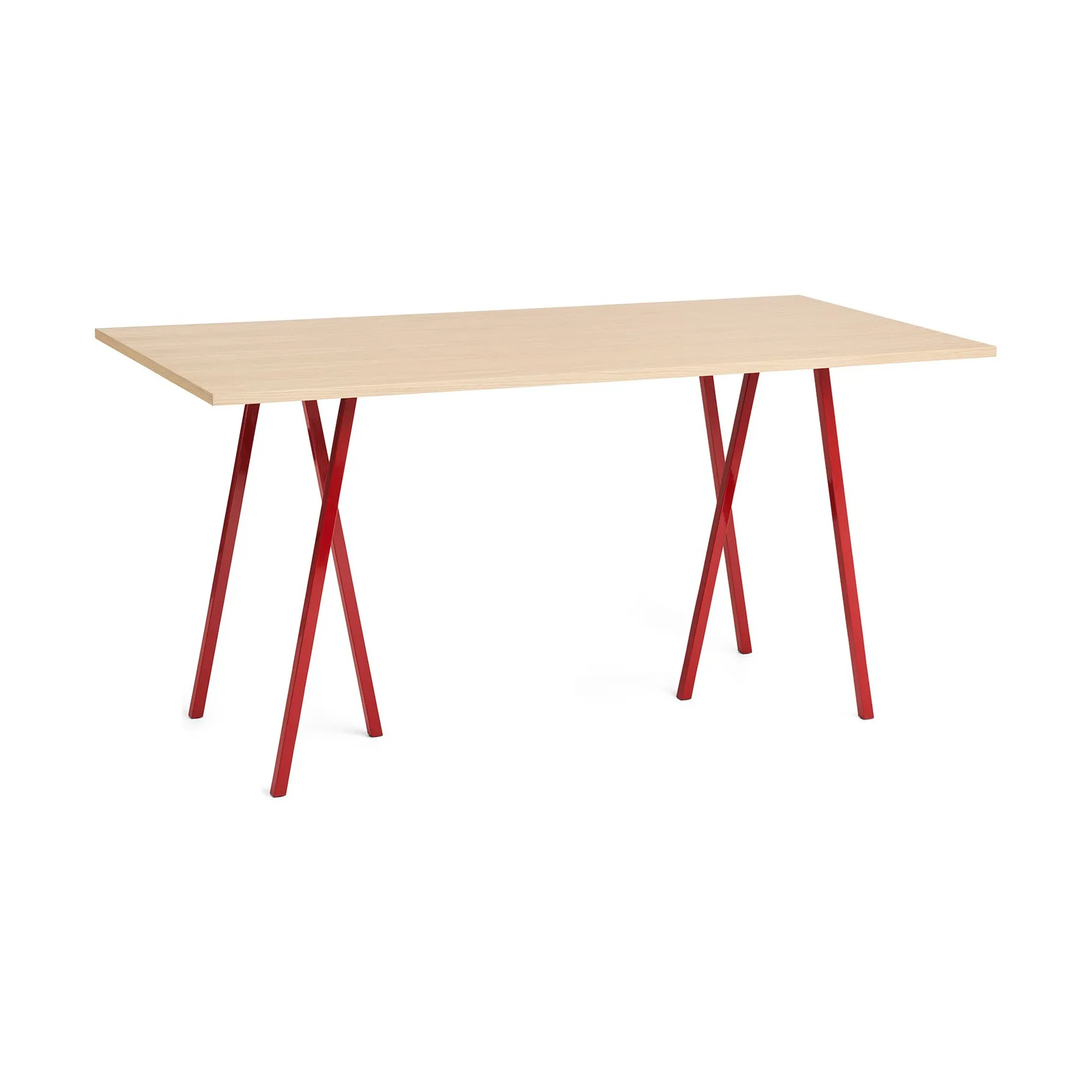 Mesa de comedor Loop Stand 92,5x200 cm, Maroon red-clear lacq. oak HAY