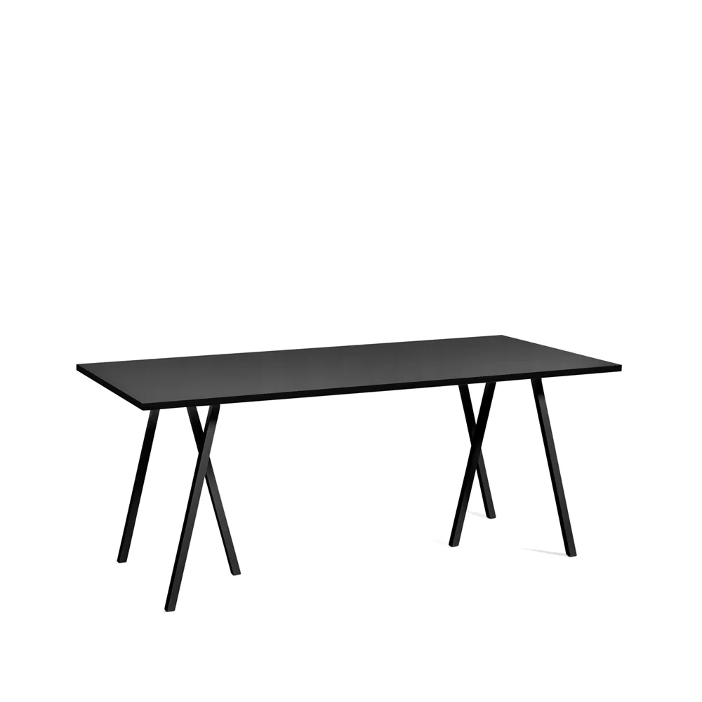 Mesa de comedor Loop Stand, Black linoleum-black, 180 cm HAY