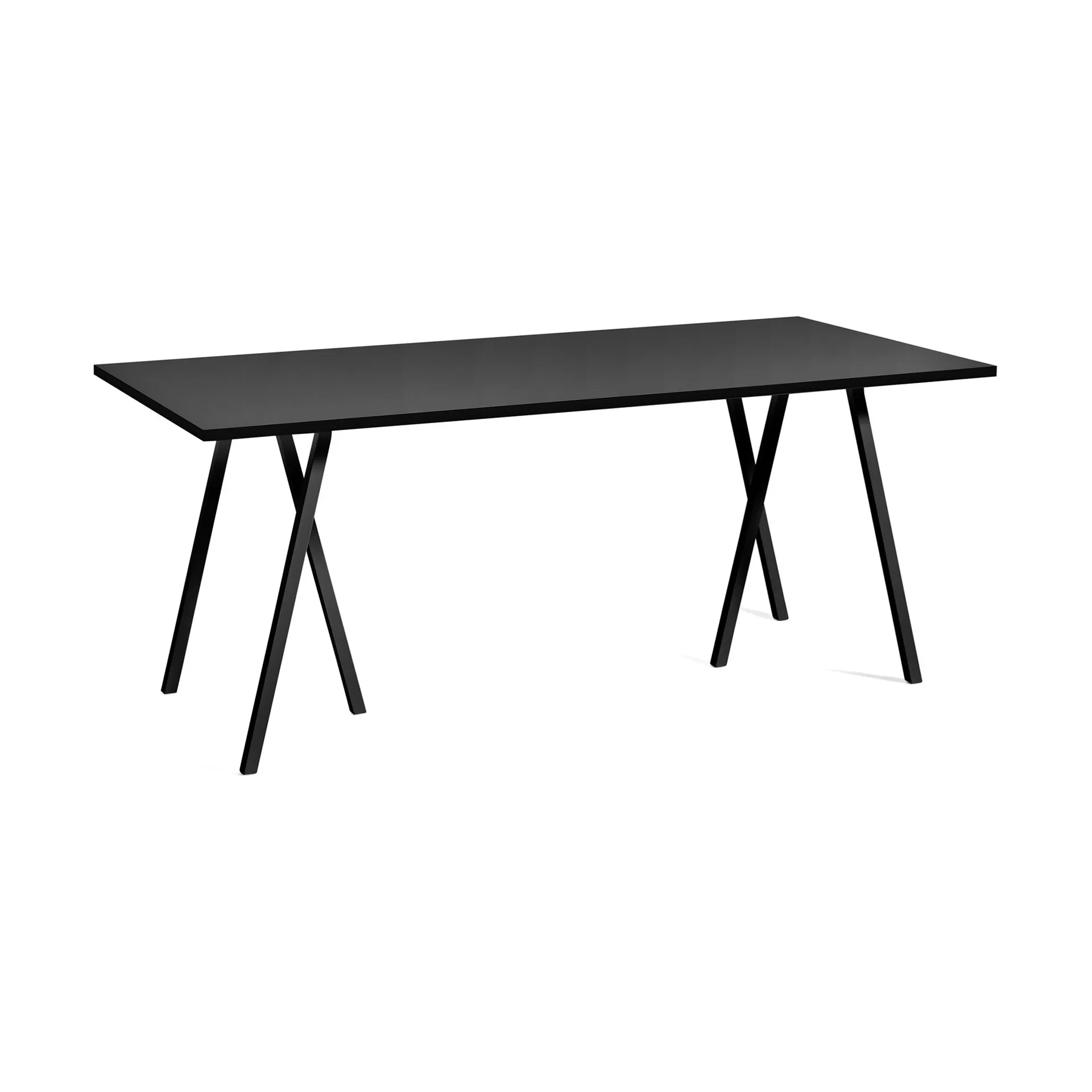 Mesa de comedor Loop Stand incl. support 87,5x180 cm, Black-black linoleum-lacq. ash HAY