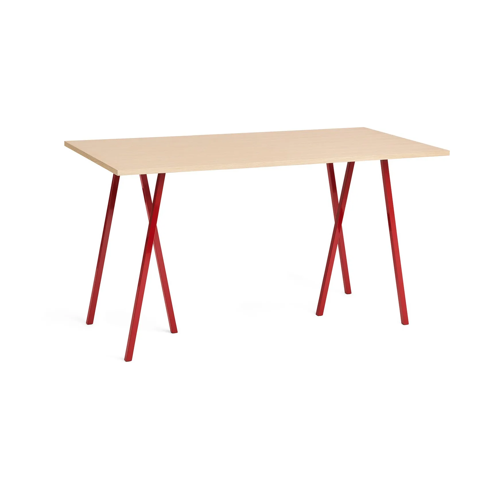 Mesa de comedor Loop Stand incl. support 87,5x180 cm, Maroon red-clear lacq. oak HAY
