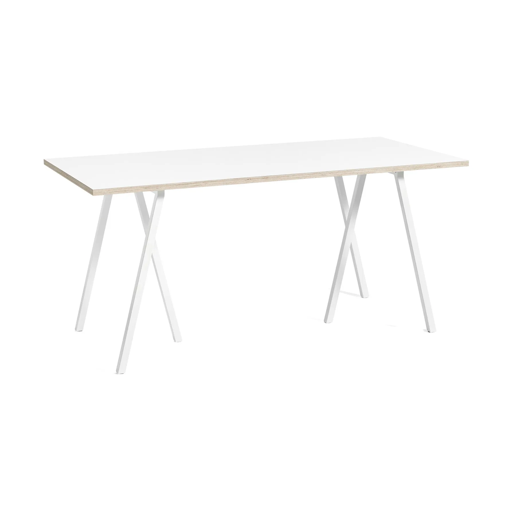 Mesa de comedor Loop Stand incl. support 87,5x180 cm, White-white laminate-plywood HAY