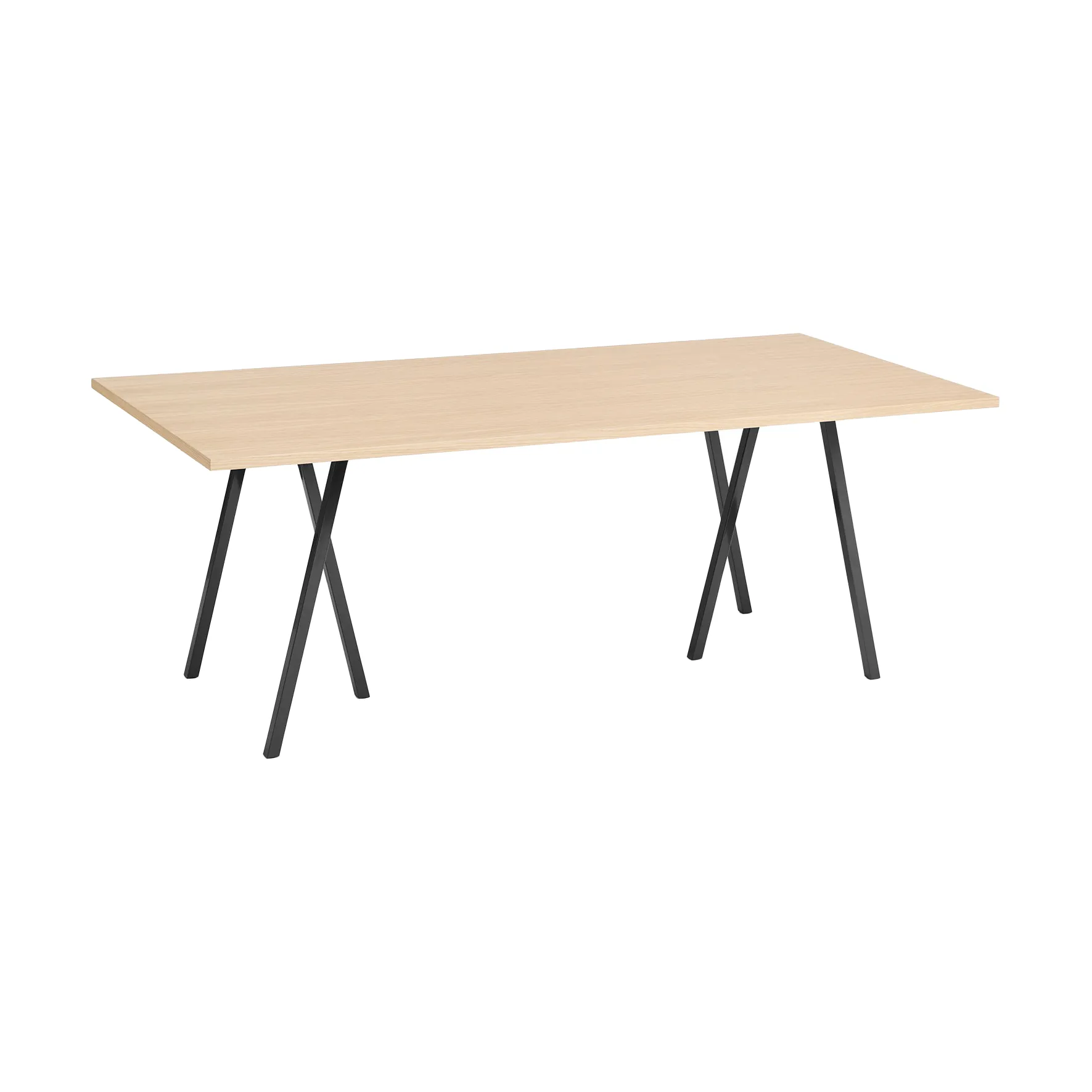 Mesa de comedor Loop Stand incl. support 92,5x200 cm, Black-clear lacq. oak HAY