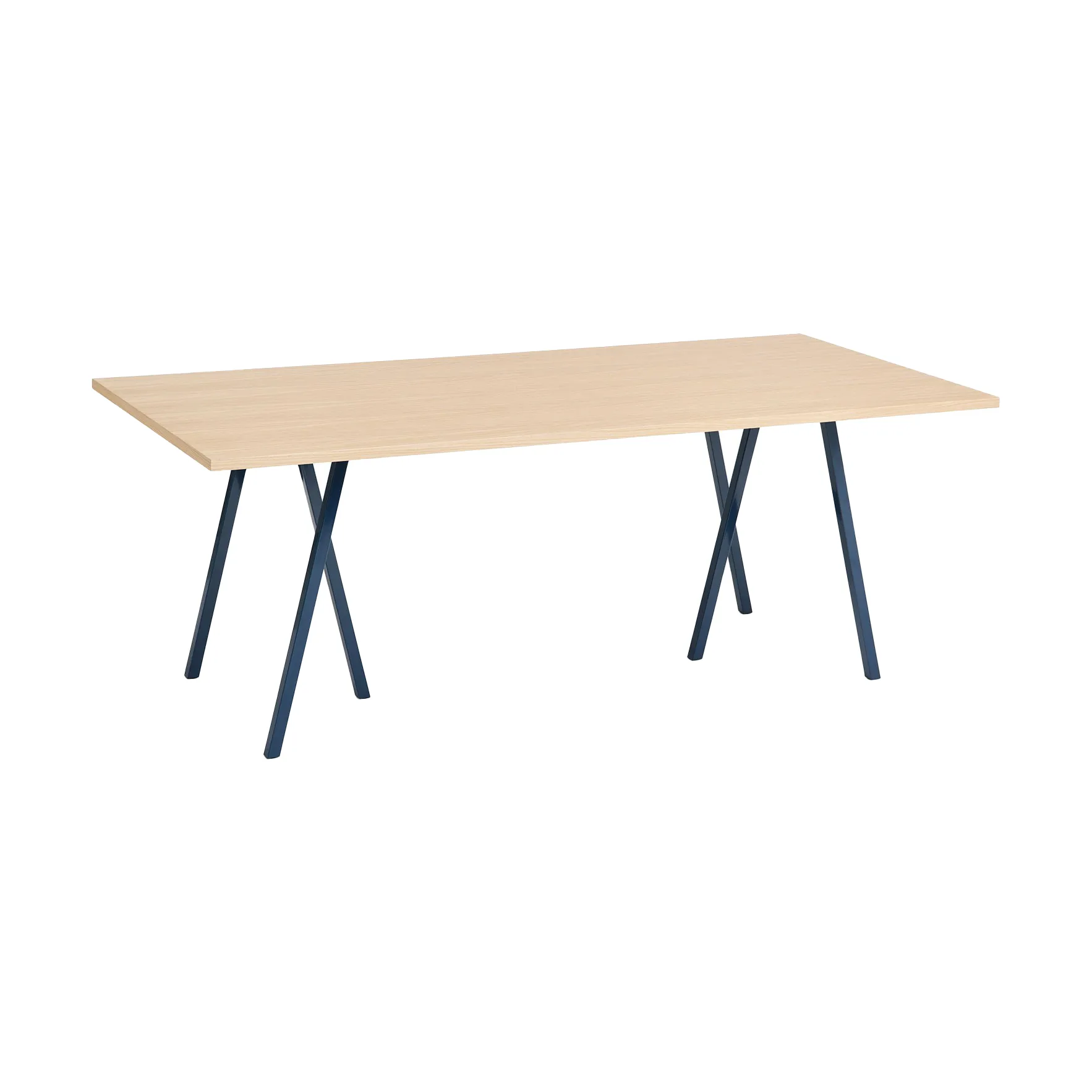 Mesa de comedor Loop Stand incl. support 92,5x200 cm, Deep blue-clear lacq. oak HAY