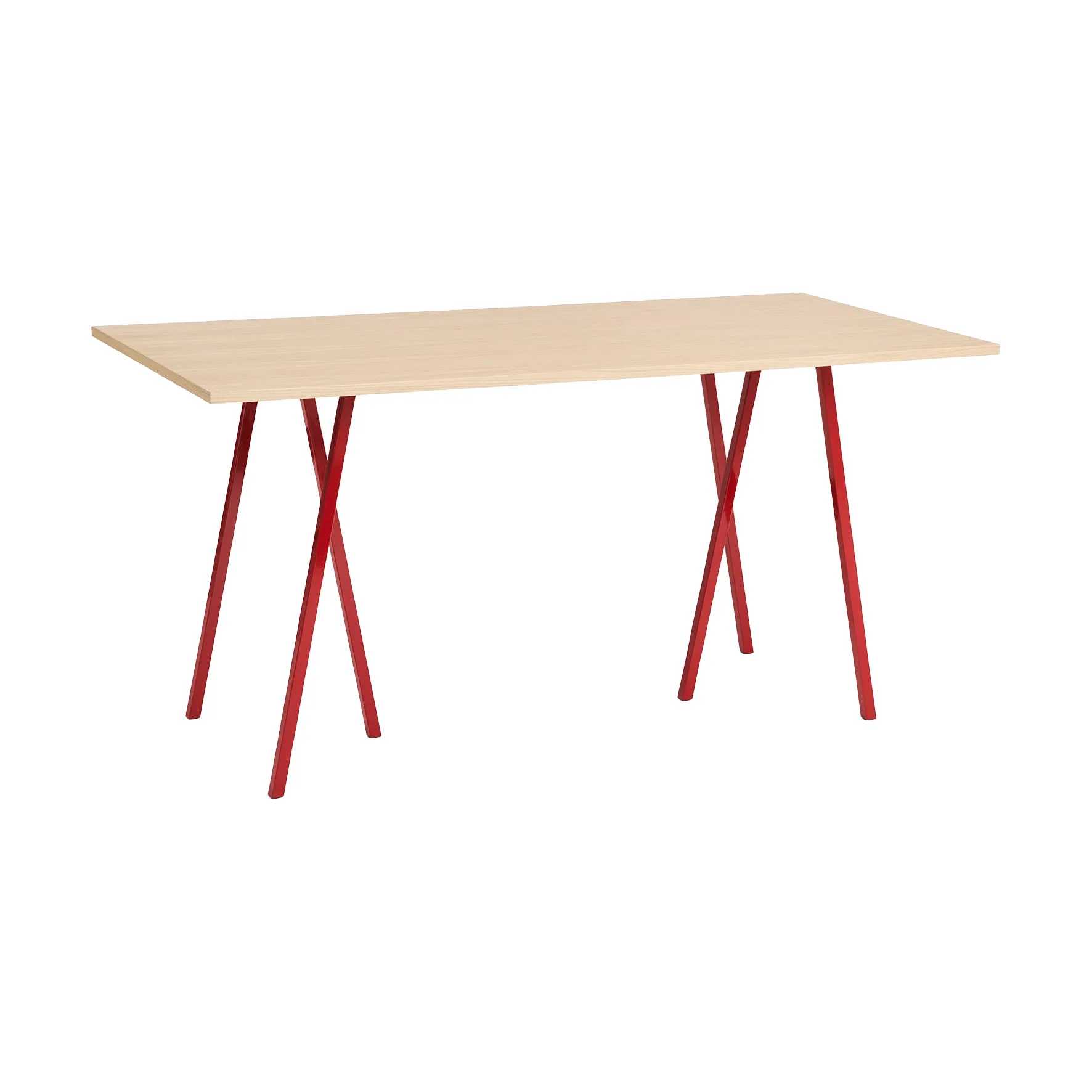 Mesa de comedor Loop Stand incl. support 92,5x200 cm, Maroon red-clear lacq. oak HAY