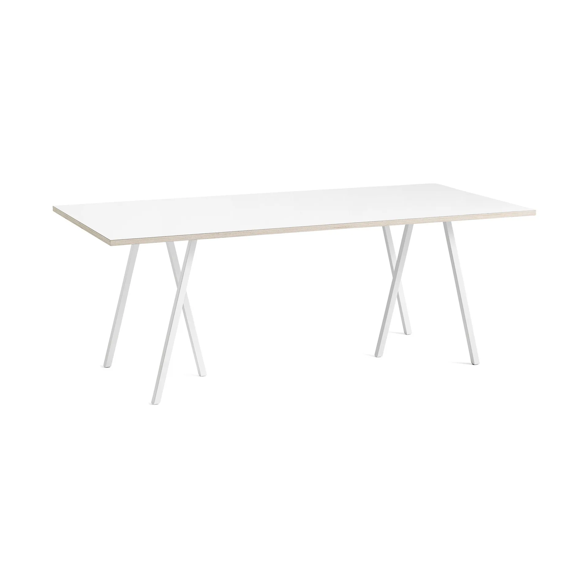 Mesa de comedor Loop Stand incl. support 92,5x200 cm, White-white laminate-plywood HAY